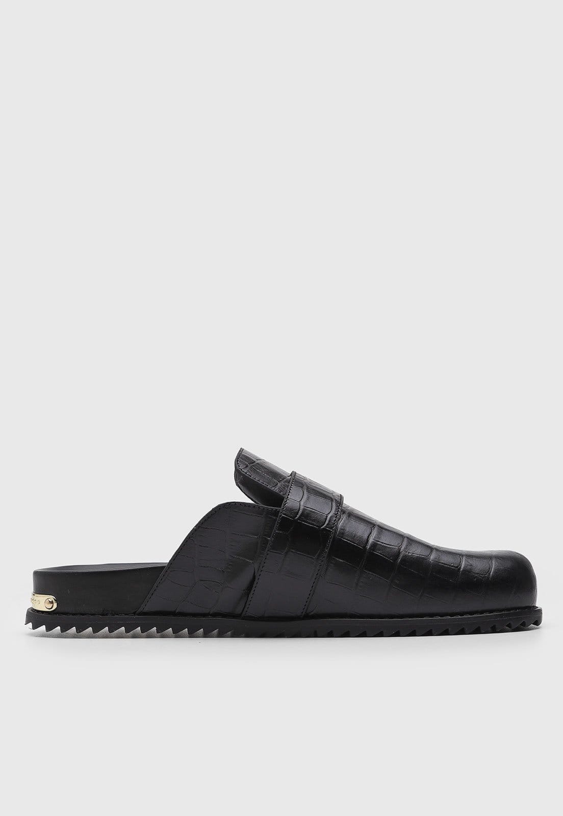 Vista 2 Mule Feminino Jorge Bischoff Fivela Croco Jorge Bischoff preto