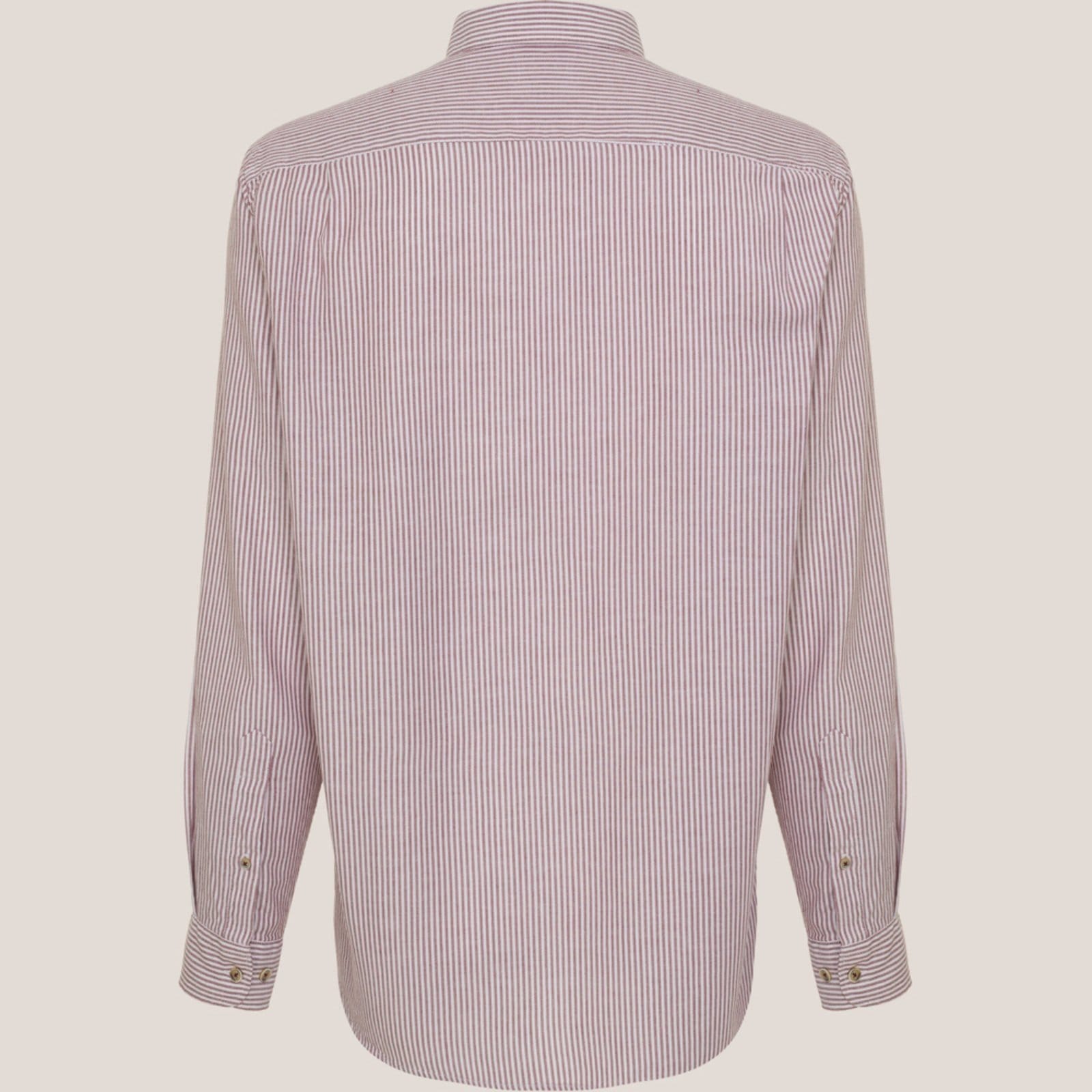 Vista 2 Camisa Dudalina Comfort Oxford Listras Ve26 Masculino Dudalina bordô