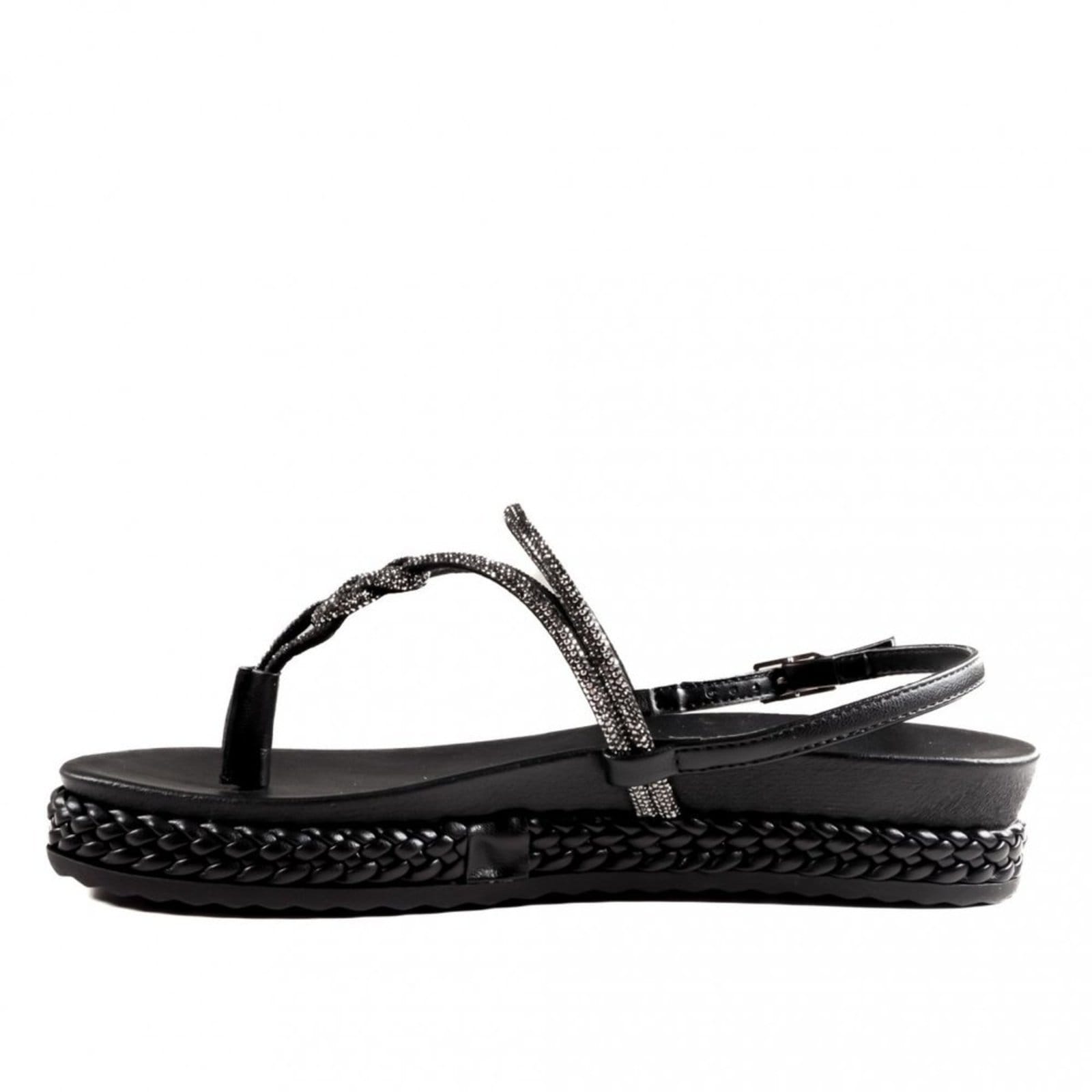 Vista 2 Sandália Rasteira Papete Via Marte Feminina 101-005 Via Marte VIA MARTE preto