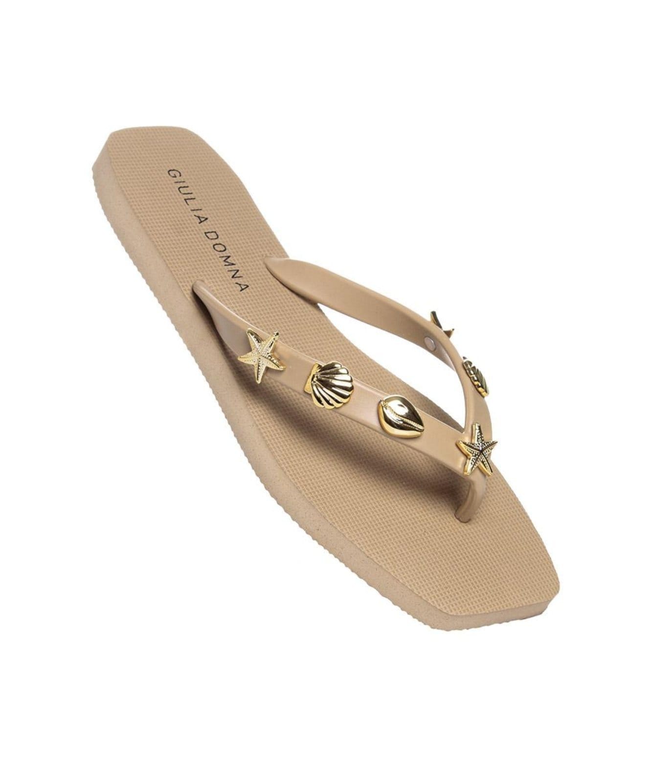 Vista 2 Chinelo Feminino Giulia Domna Biico Quadrado Bege Pixolé incolor