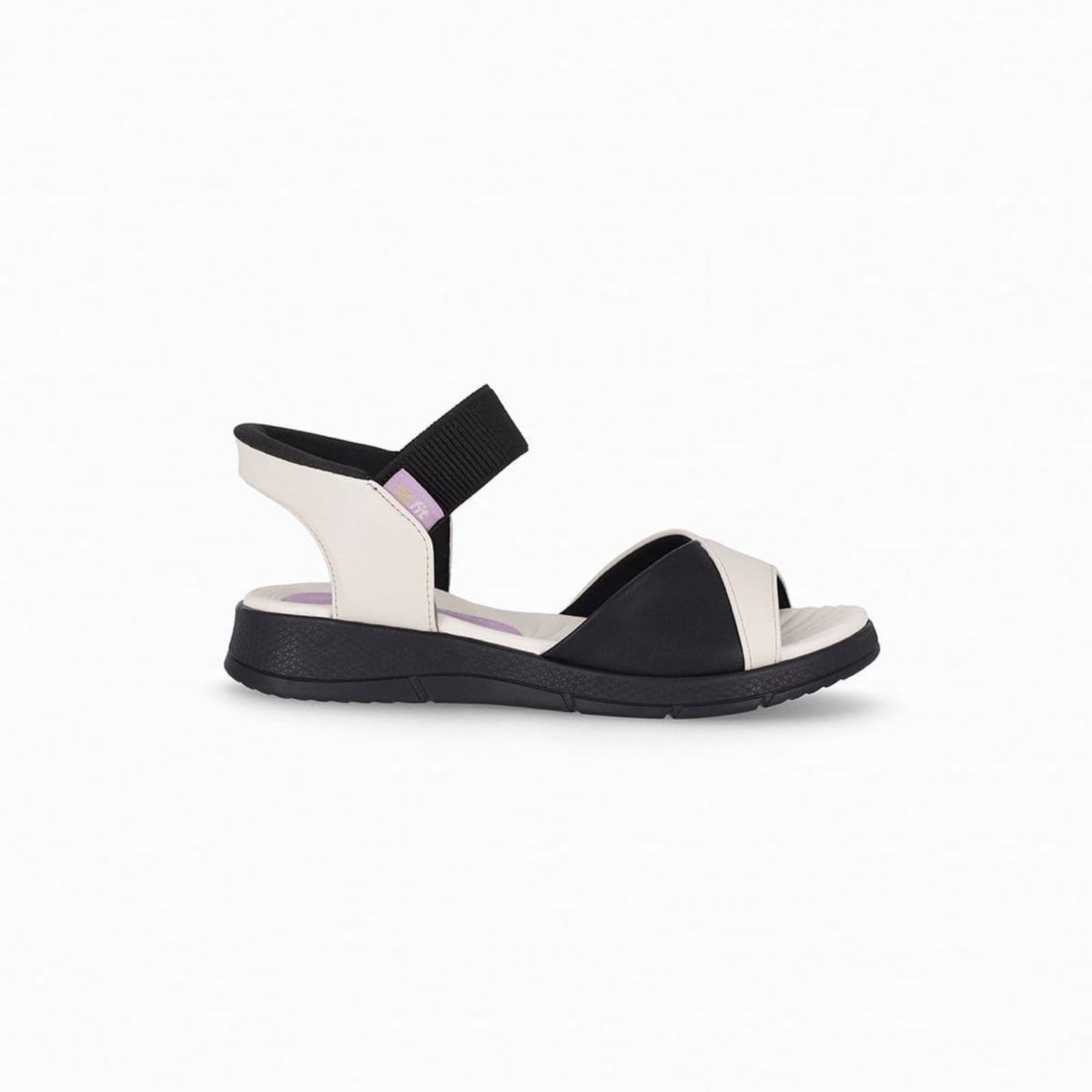 Papete SlipFit Anabela Médio Off White com Preto