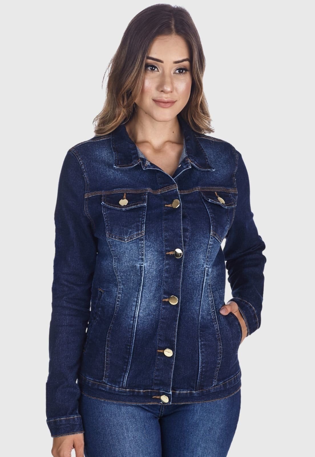 Vista 2 Jaqueta Jeans HNO Jeans Confort Plus HNO Jeans azul