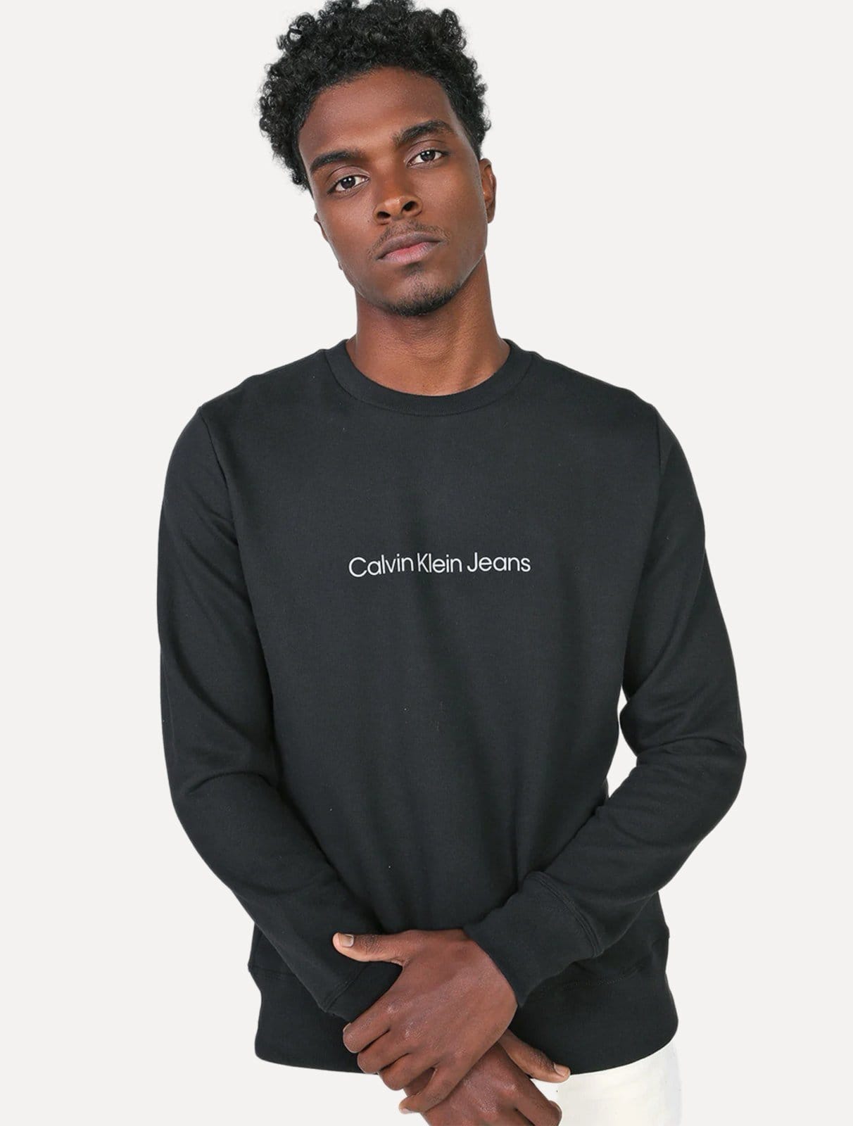 Moletom Calvin Klein Jeans Crewneck Front Logo Mescla
