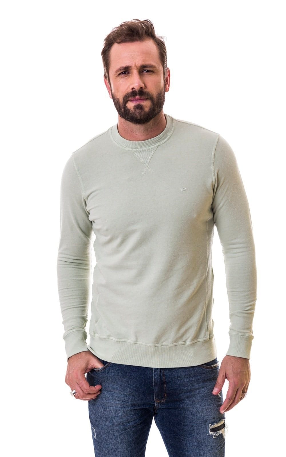 Moletom Aburguesia Slim Fit Gola Redonda Claro