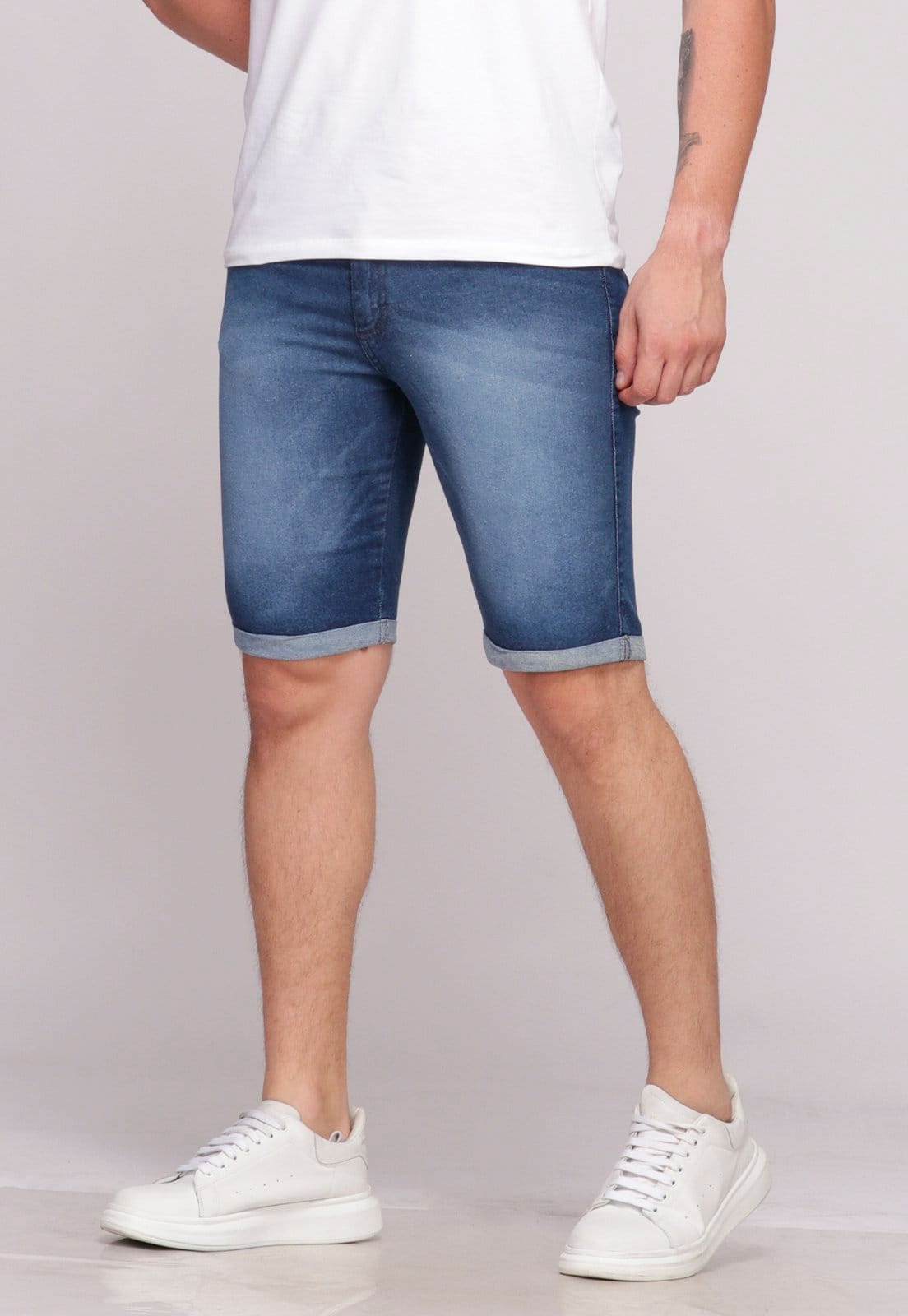 Bermuda Masculina Jeans Elastano Passeio 7919