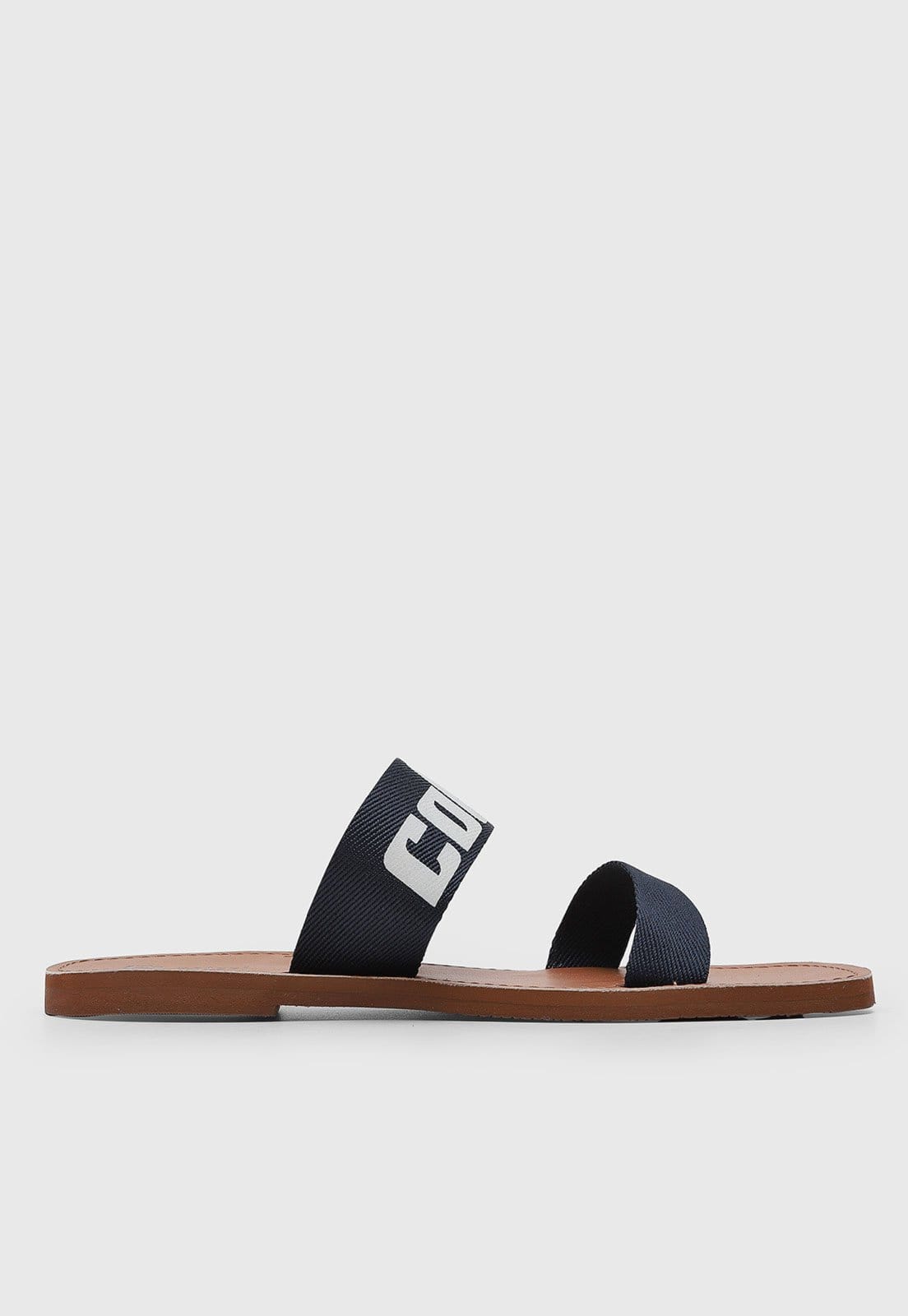 Vista 2 Rasteira Feminina Colcci Tiras Logo Preta Colcci preto