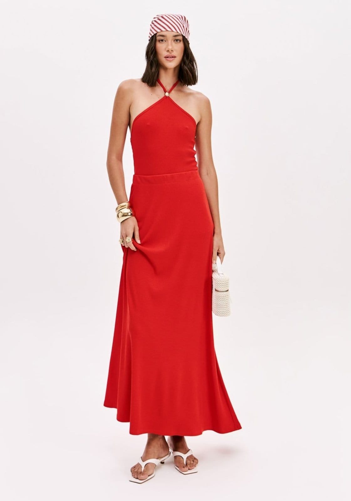 Saia Canelada Evasê Super Midi