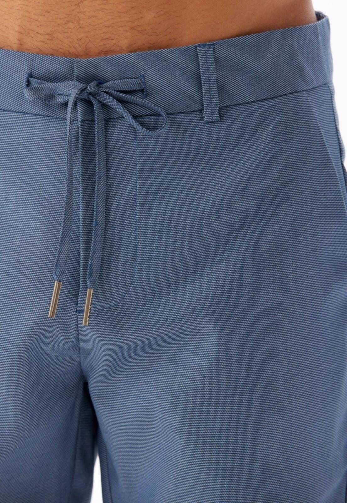 Vista 2 Bermuda Slim Com Cordão Traymon Marinho Traymon azul marinho