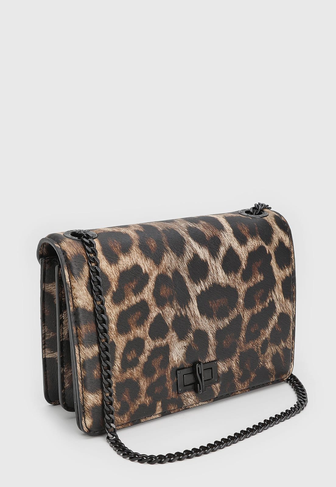 Vista 2 Bolsa Pequena Feminina Santa Lolla Animal Print Onça Santa Lolla marrom
