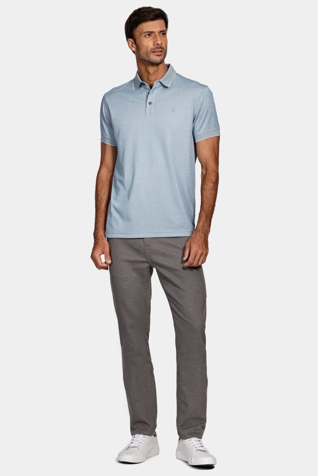 Vista 2 Polo Aramis Interlock Tech Manga Curta Azul Ceruleo Aramis incolor azul