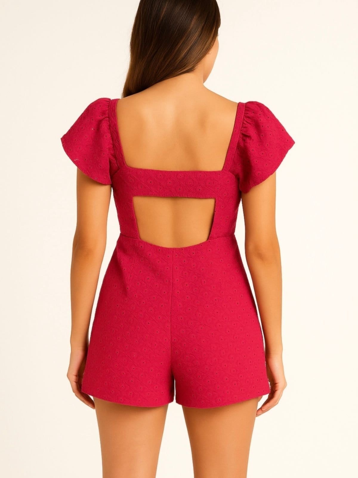 Vista 2 Macaquinho Summer Body Feminino em Malha Laise com Bojo e Manga Dupla Rosa Summer Body pink/rosa rosa