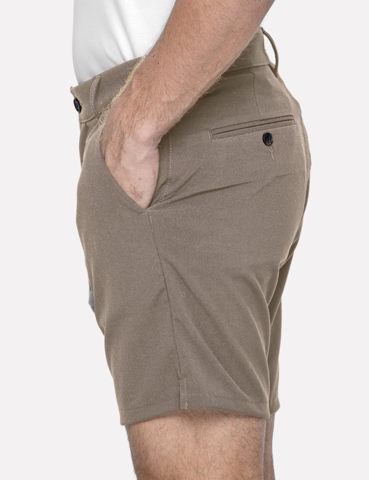 Vista 2 Short K&J Black Masculinio Regular Alfaiataria Everyday Areia Escura King E Joe bege black