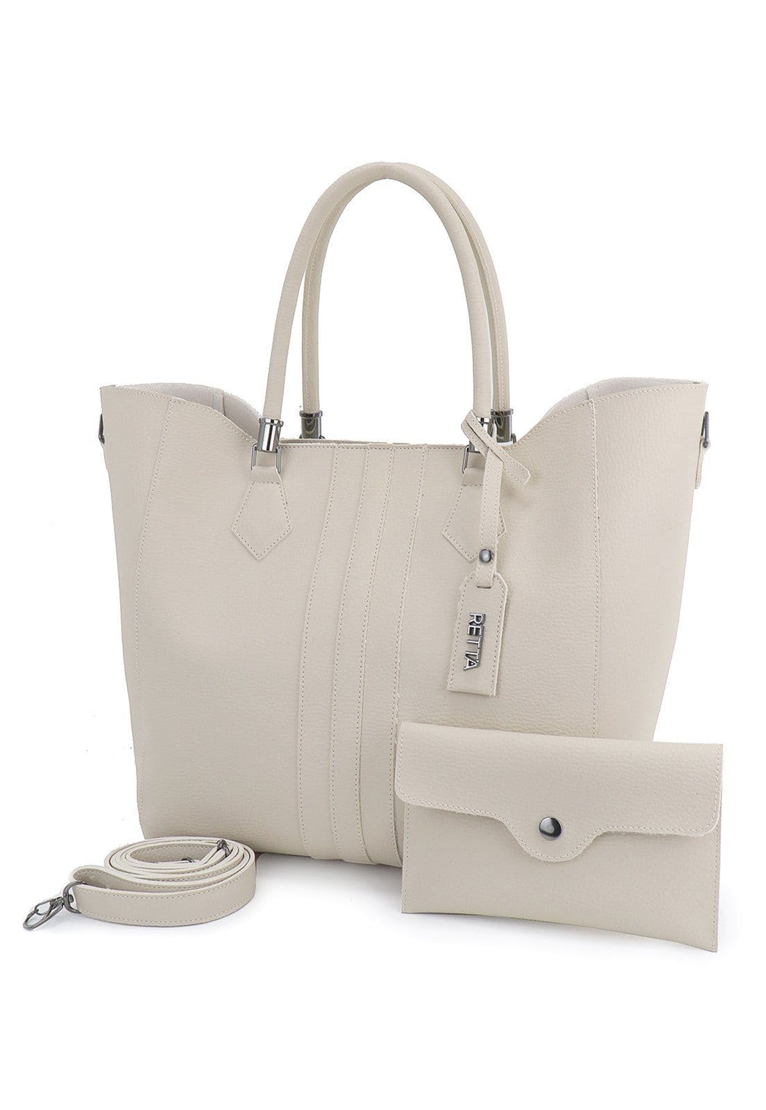 Bolsa Feminina Saco Transversal e de Mão Retta Oficial Marfim