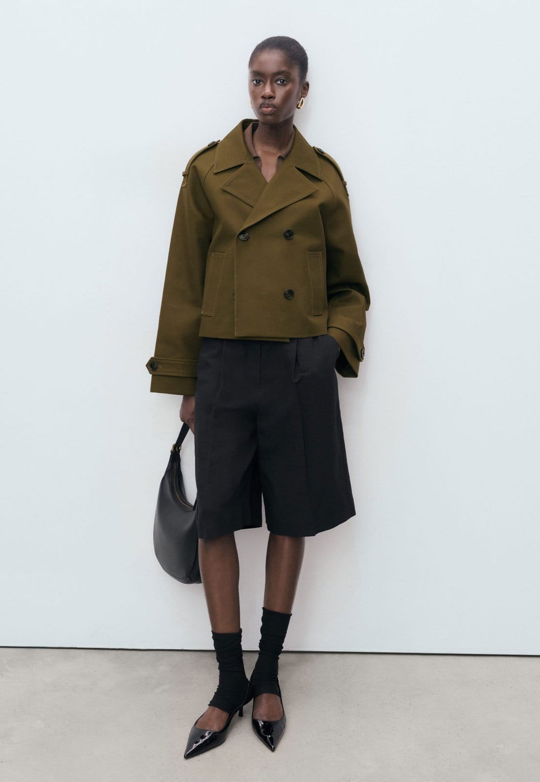 Vista 2 Jaqueta Feminina Mango Habana Oliva Mango verde