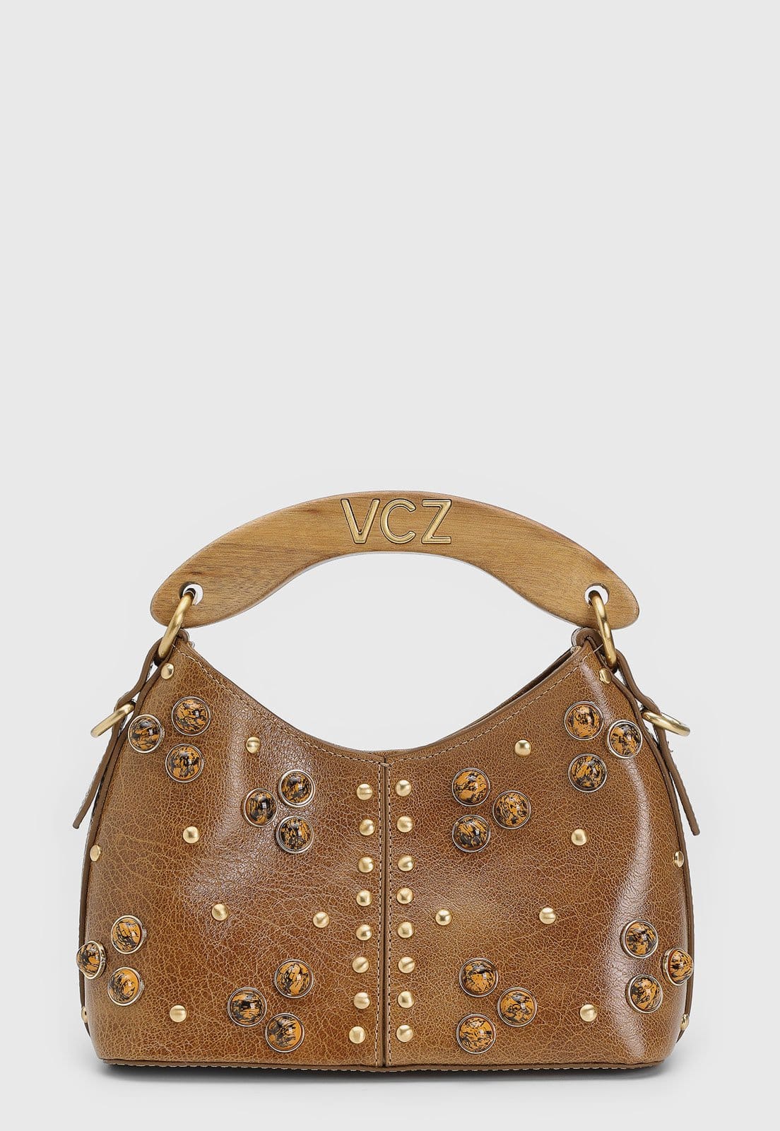 Bolsa Feminina Vicenza Alça Madeira Pedrarias Cocoa