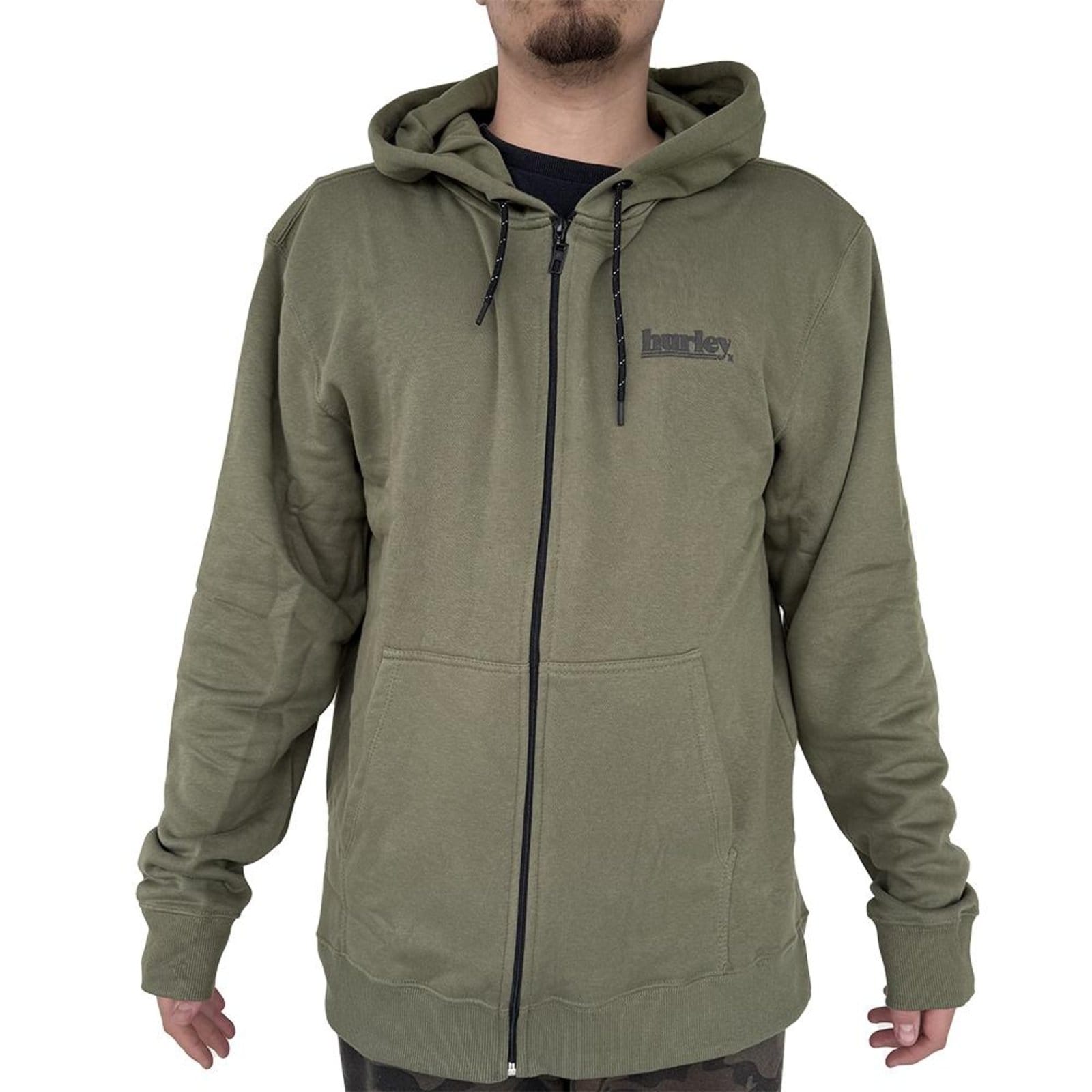 Moletom Hurley Aberto Puff Over WT25 Masculino Militar