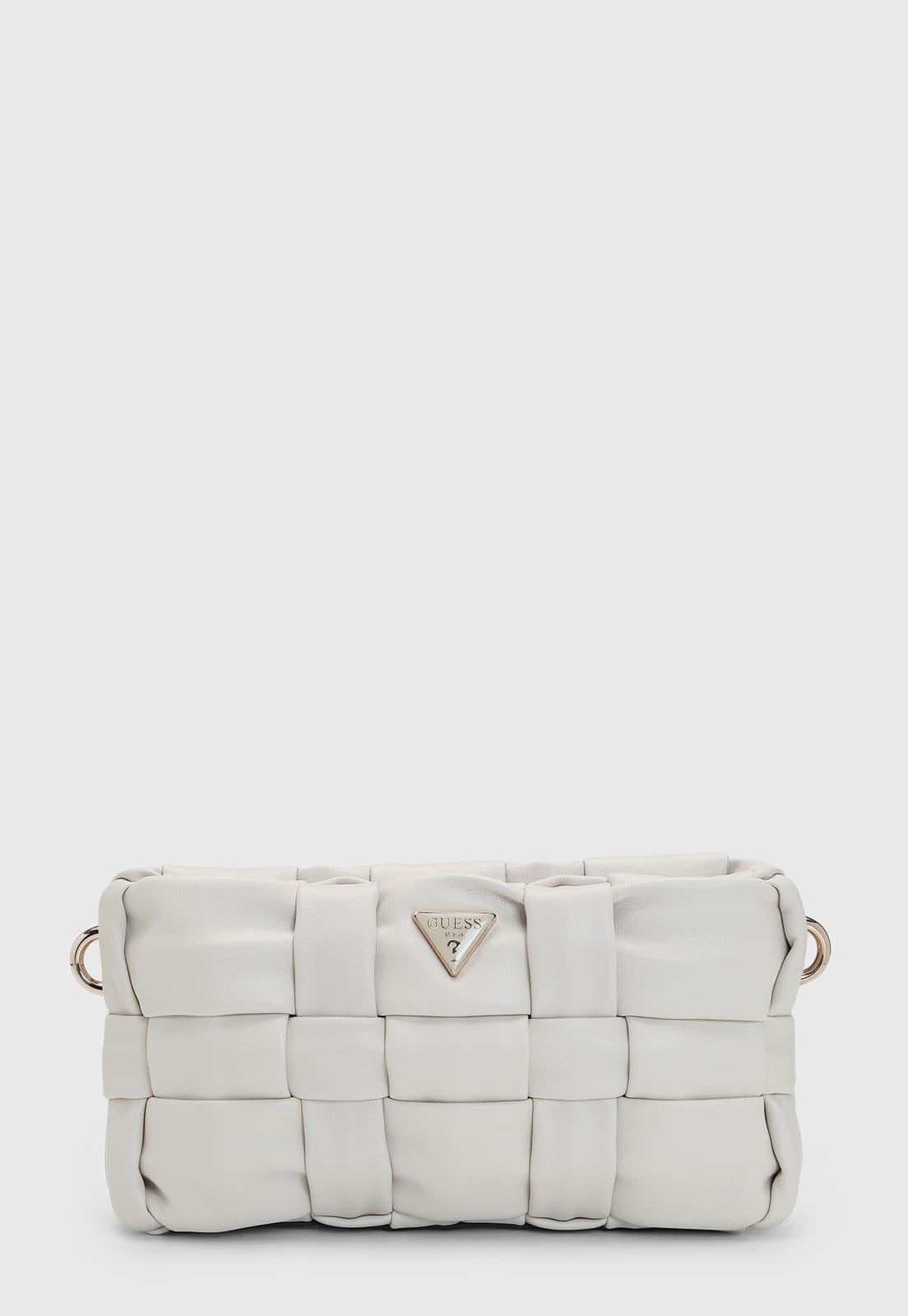 Bolsa Feminina Guess Tramada Logo Triângulo Off White