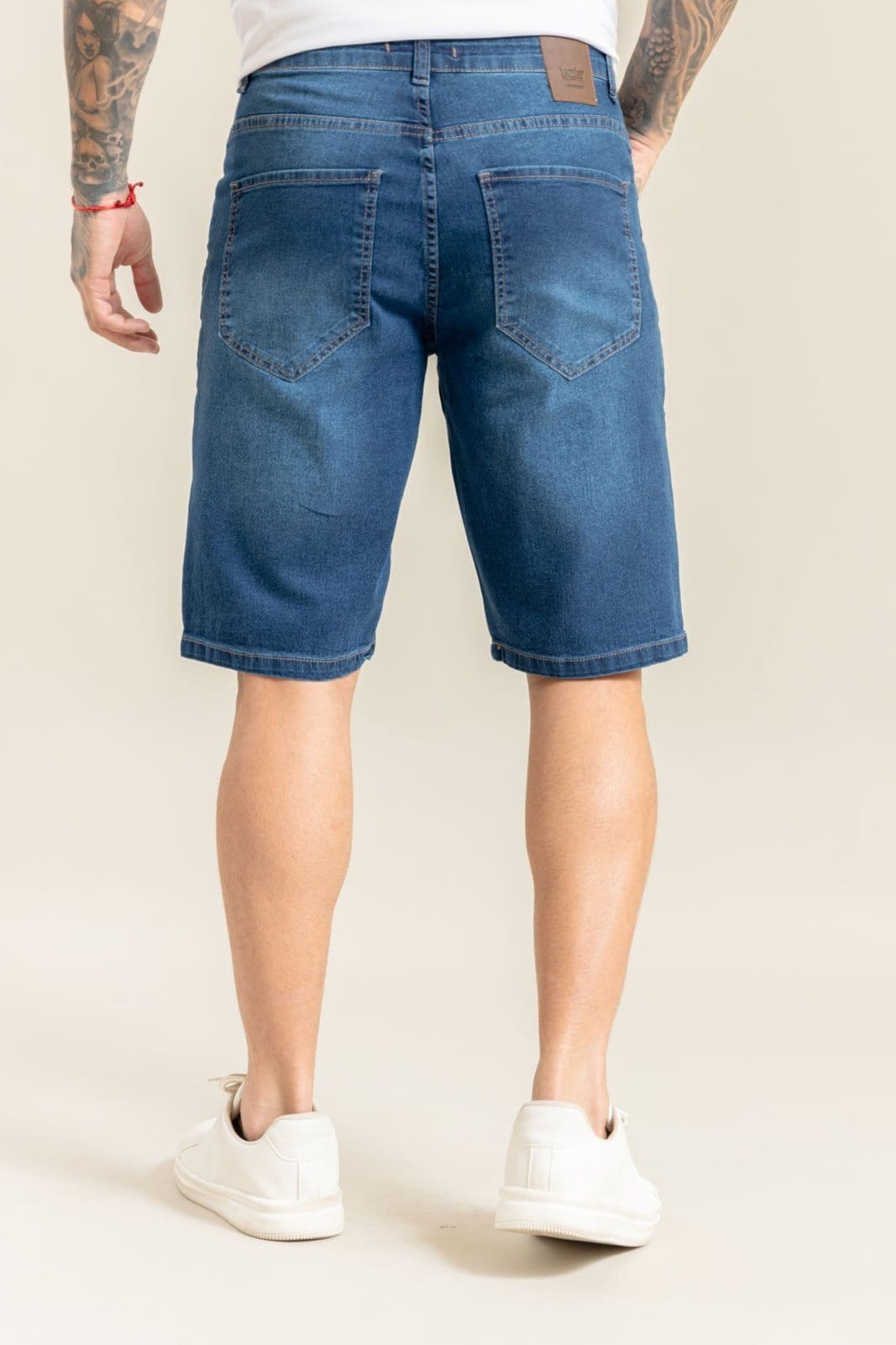 Vista 2 Bermuda Jeans Masculina Slim Fit Five Pockets Lemier Collection LEMIER azul