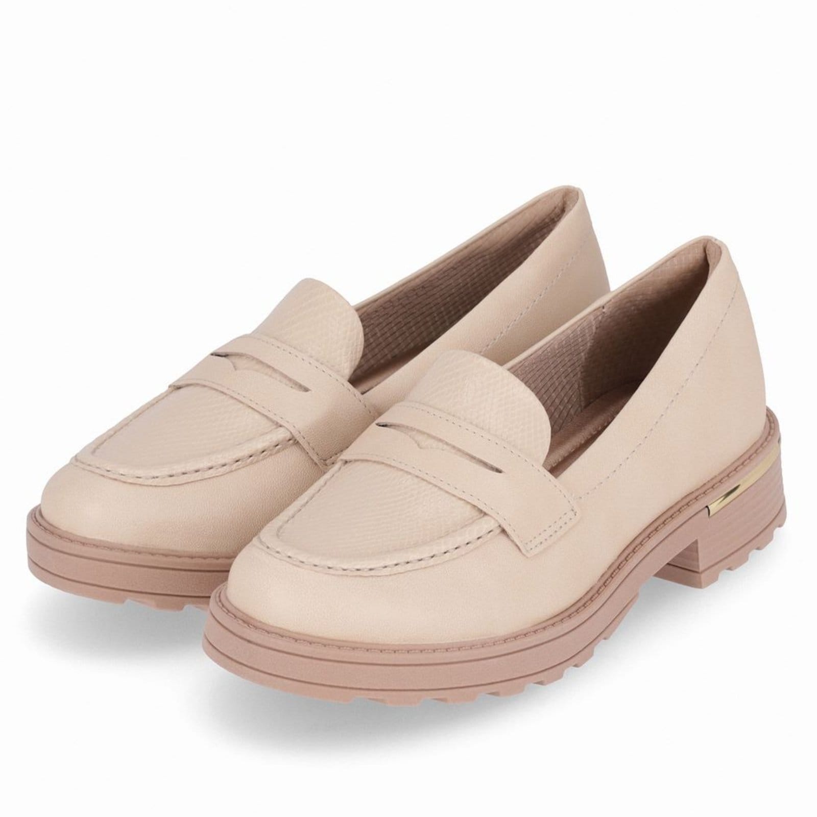 Vista 2 PICCADILLY MAXI - Sapato Mocassim Gisa Anabela Médio Brule Piccadilly bege