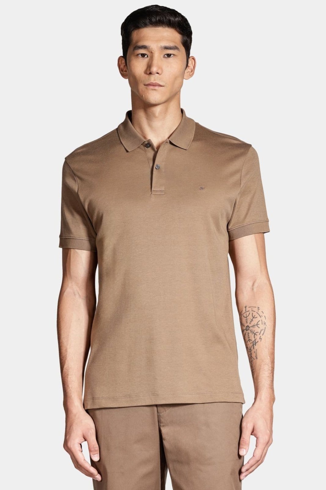 Polo Aramis Interlock Pima Marrom Tabaco