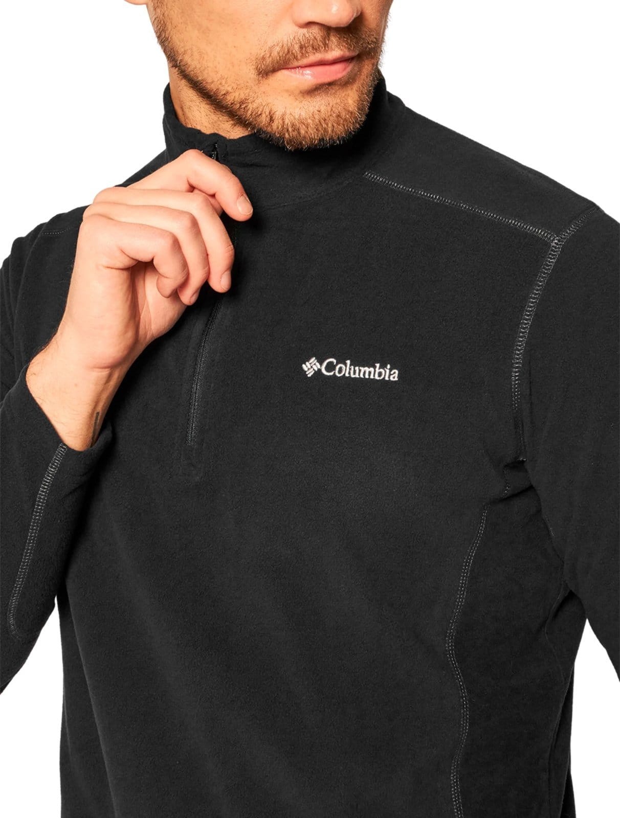 Vista 2 Blusa Columbia Masculina Klamath Range II Half Zip Preta Columbia preto