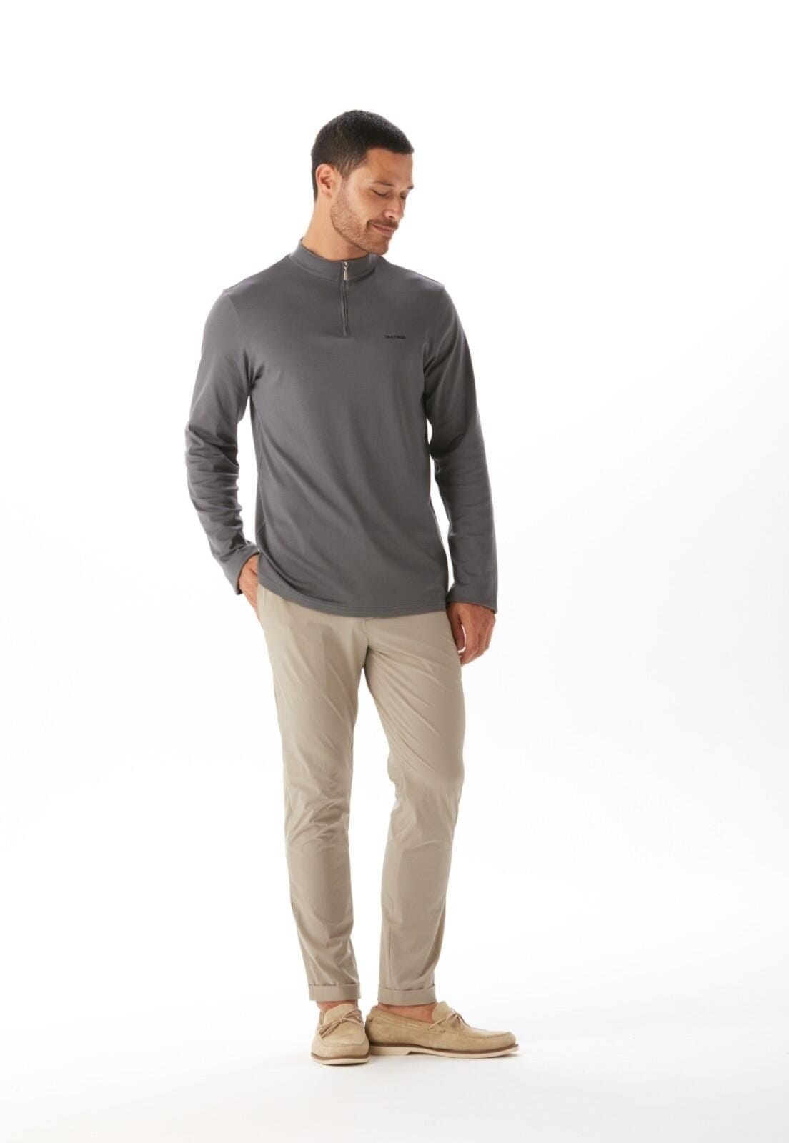 Vista 2 Blusa Casual Com Zíper Traymon Traymon cinza