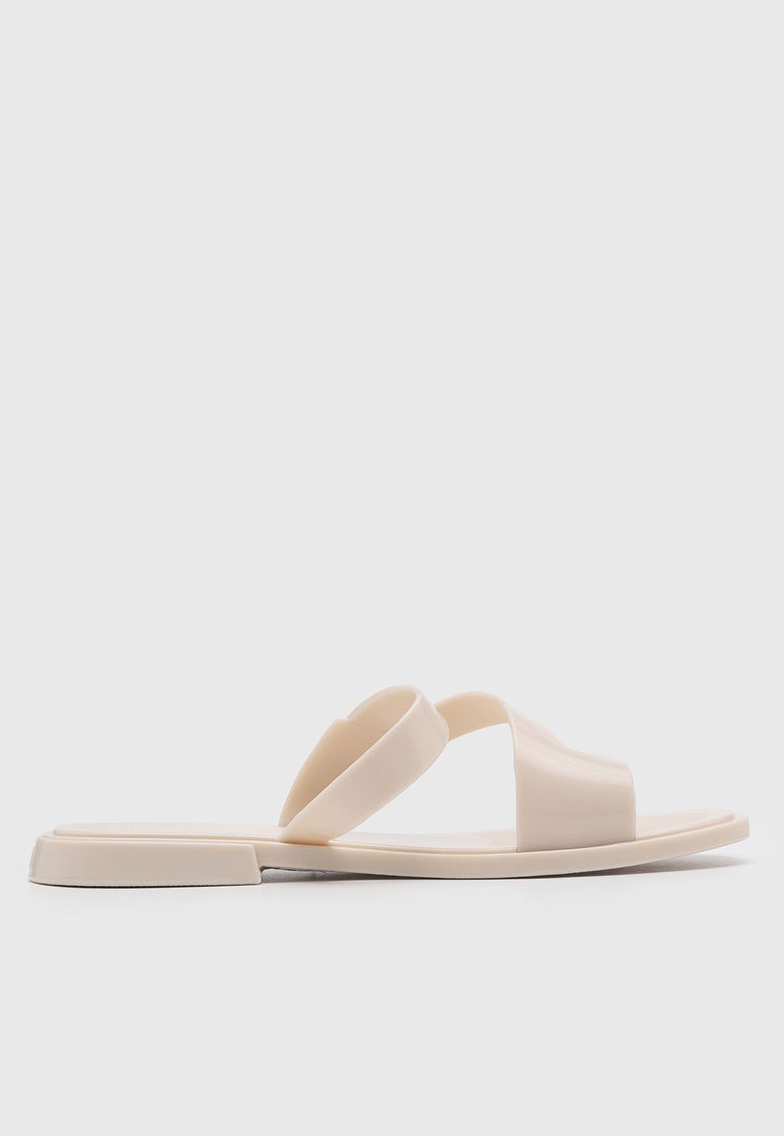 Vista 2 Rasteira Feminina Melissa Tiras Geométricas Off-White Melissa off-white white