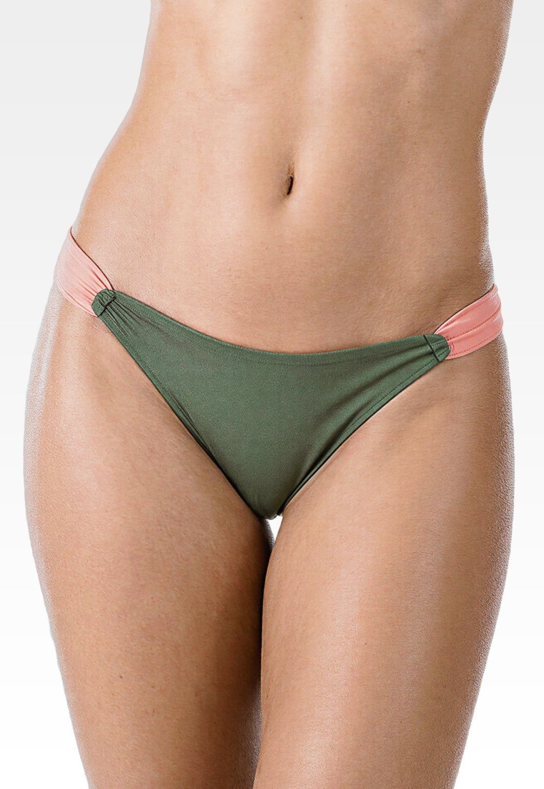 Calcinha de Biquíni Summer Soul Empina Bumbum Verde Militar Com Faixa Lateral