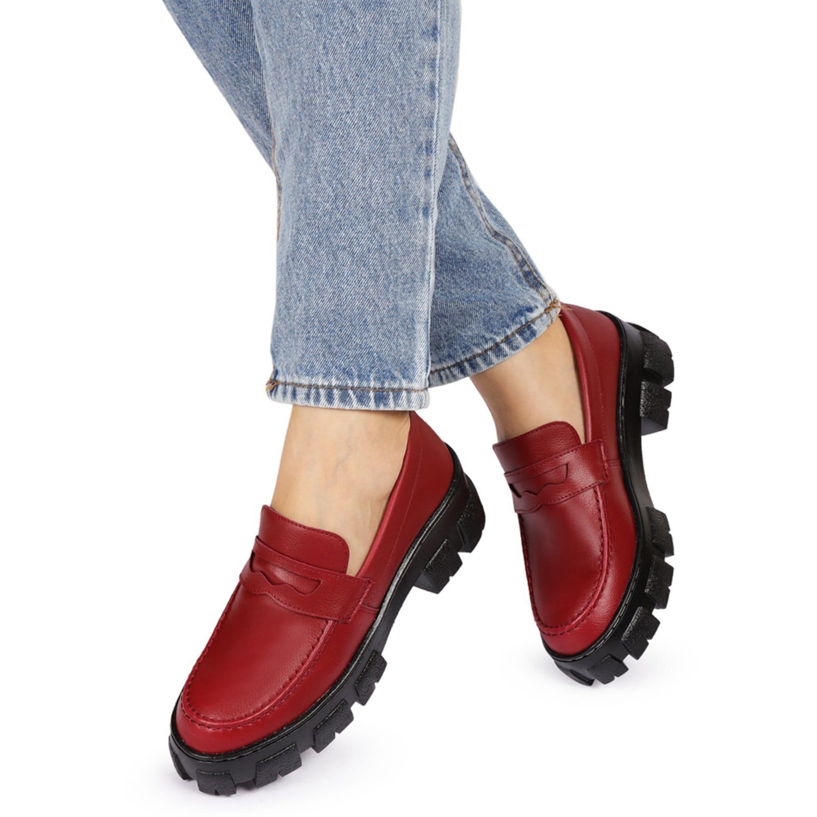 Sapato Mocassim Tratorado Feminino