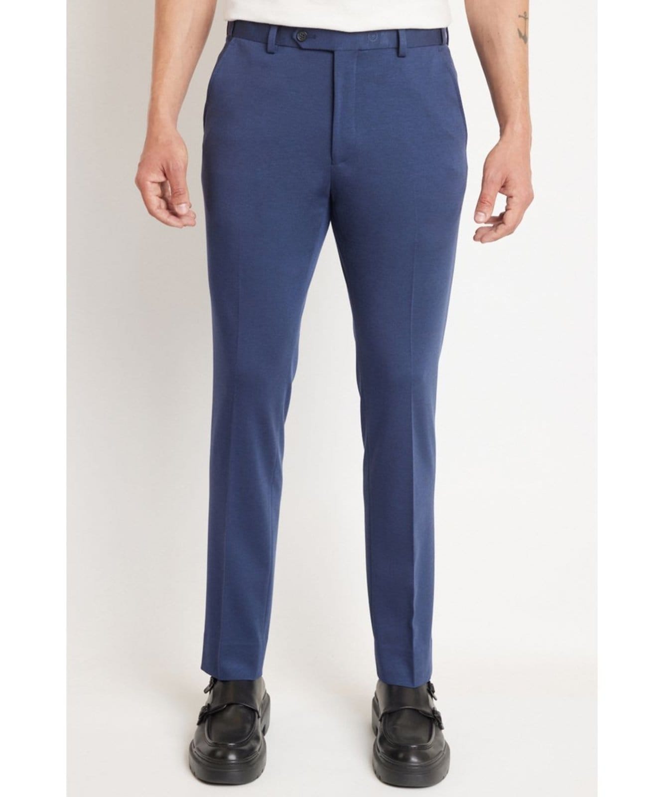 Calça Alfaiataria Cós Ajustável Marinho - 42