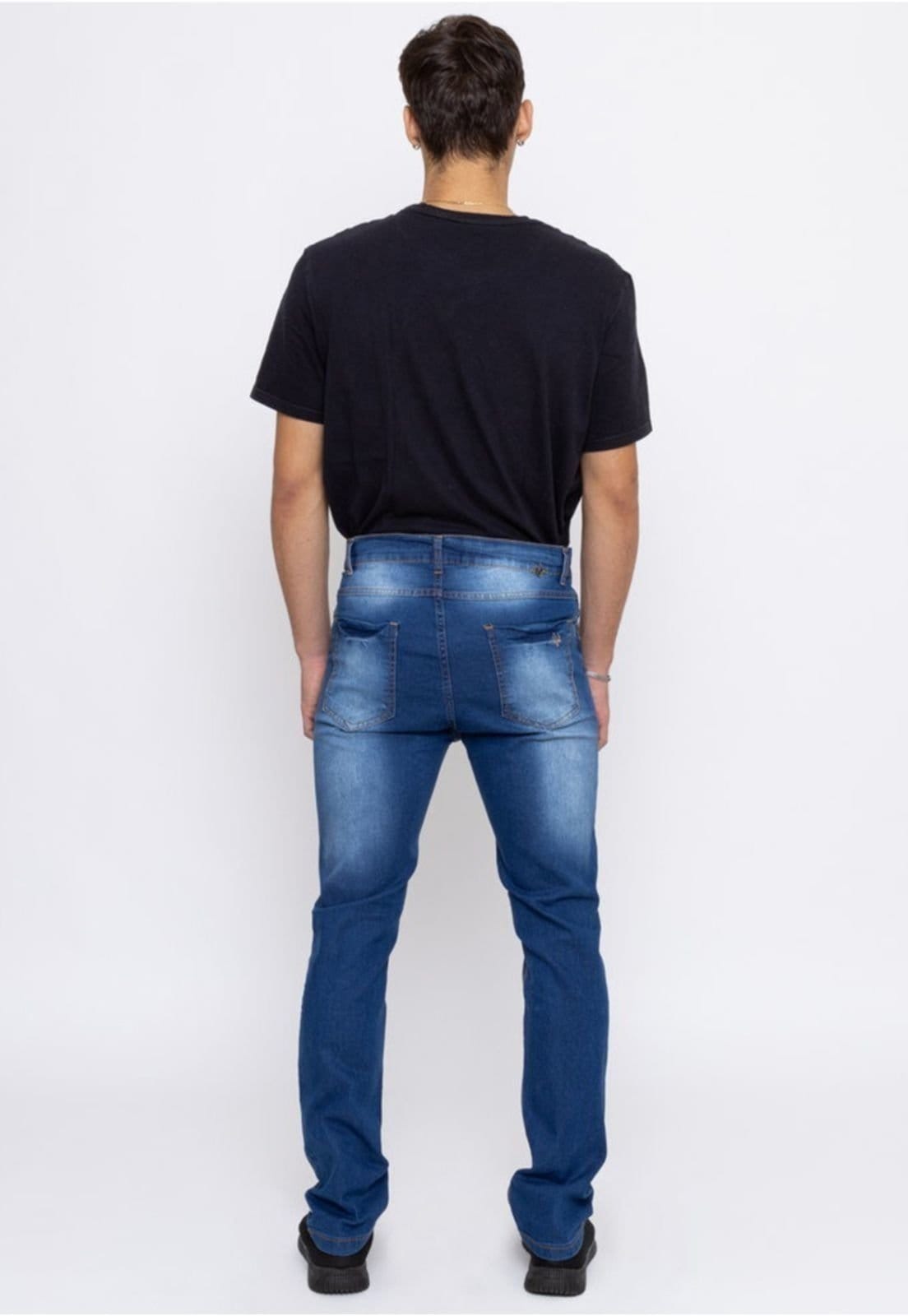 Vista 2 Calça Reta Masculina em Jeans Henrique Unak azul