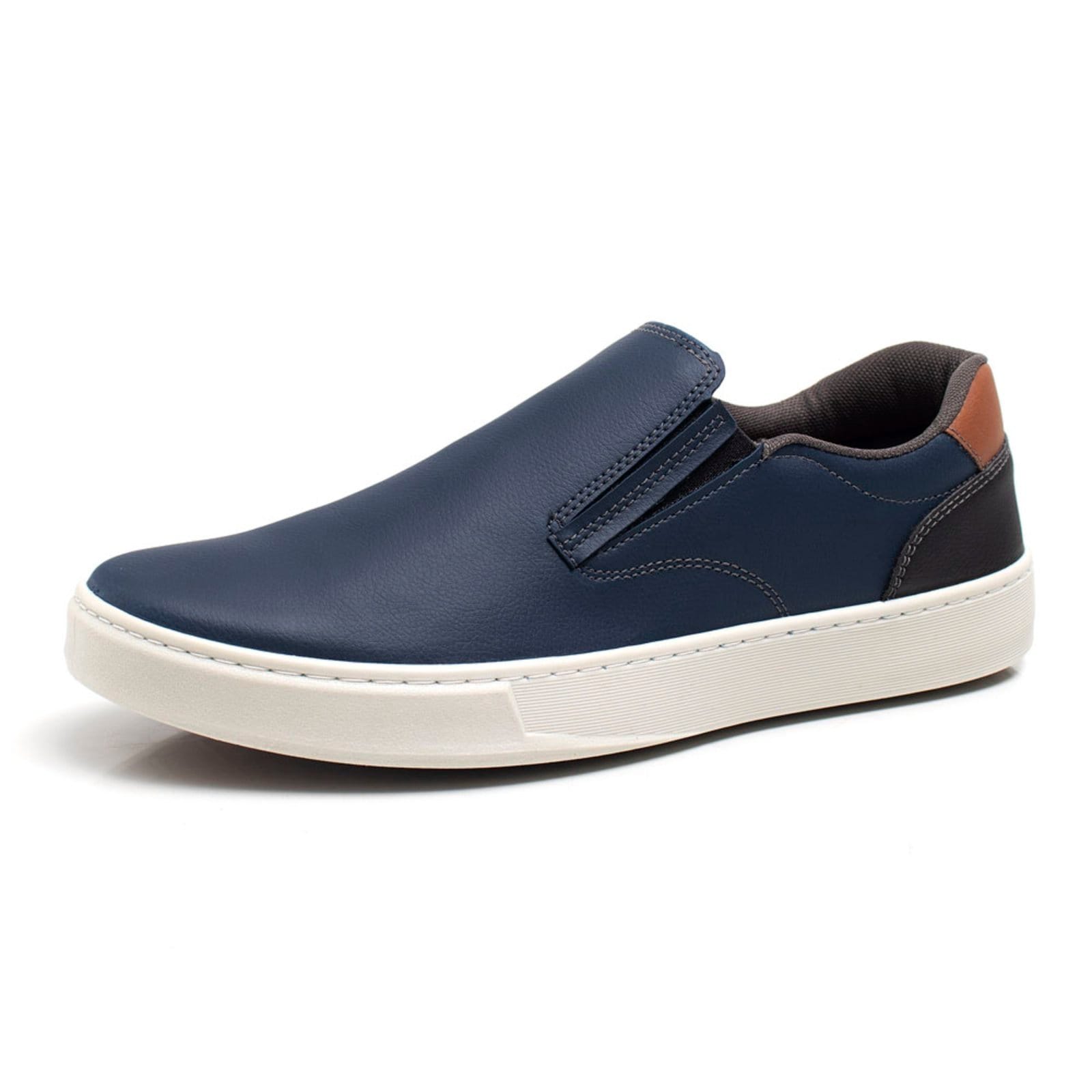 Vista 2 Tenis Casual Masculino Slip On Com Carteira E Cinto Confortavel Bredeni Sapatenis Dia A Dia Iate BREDENI azul marinho