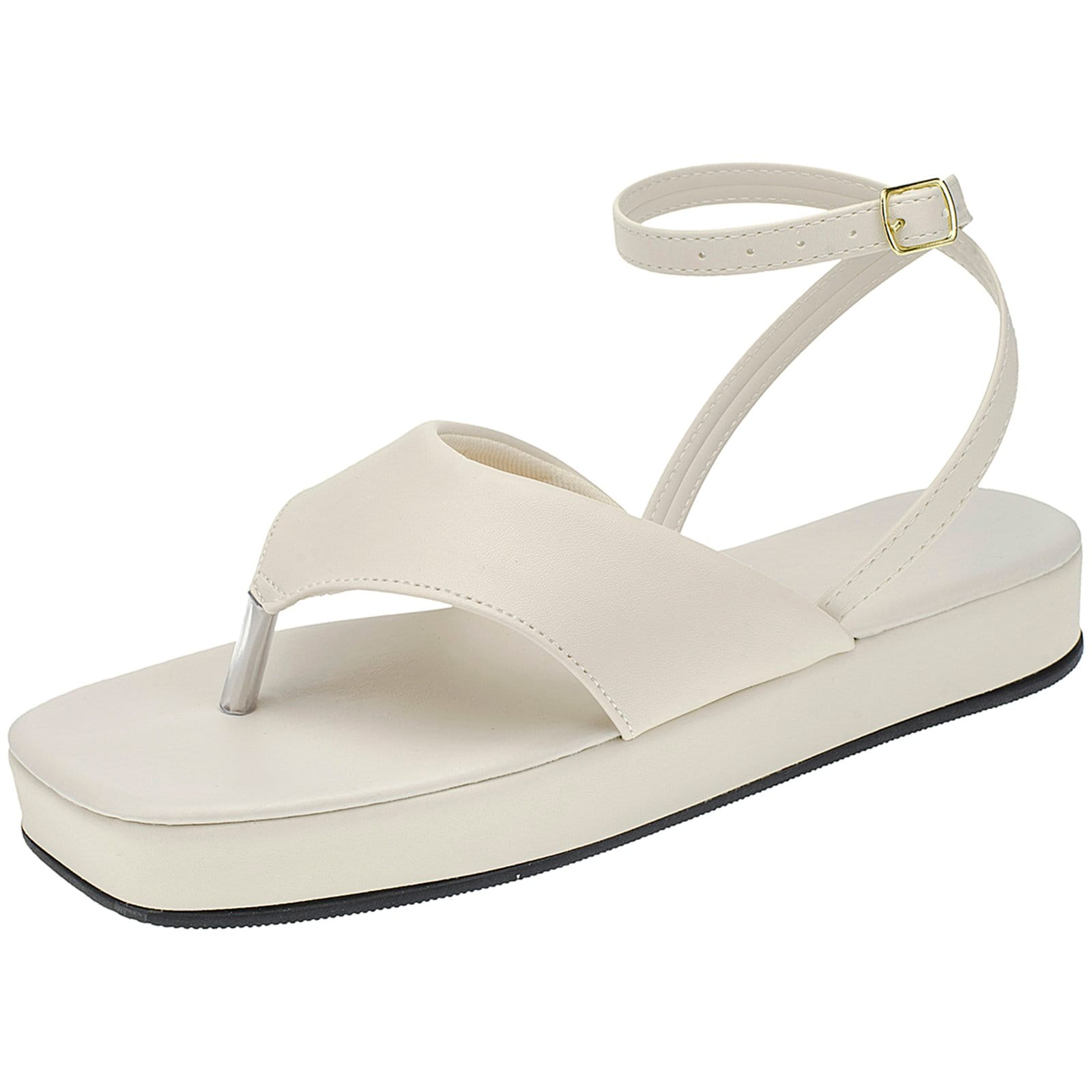 Sandalia Rasteira Maduda Feminina Flat Confortavel tamanco Sandalia Moderna Moda Plataforma Off White