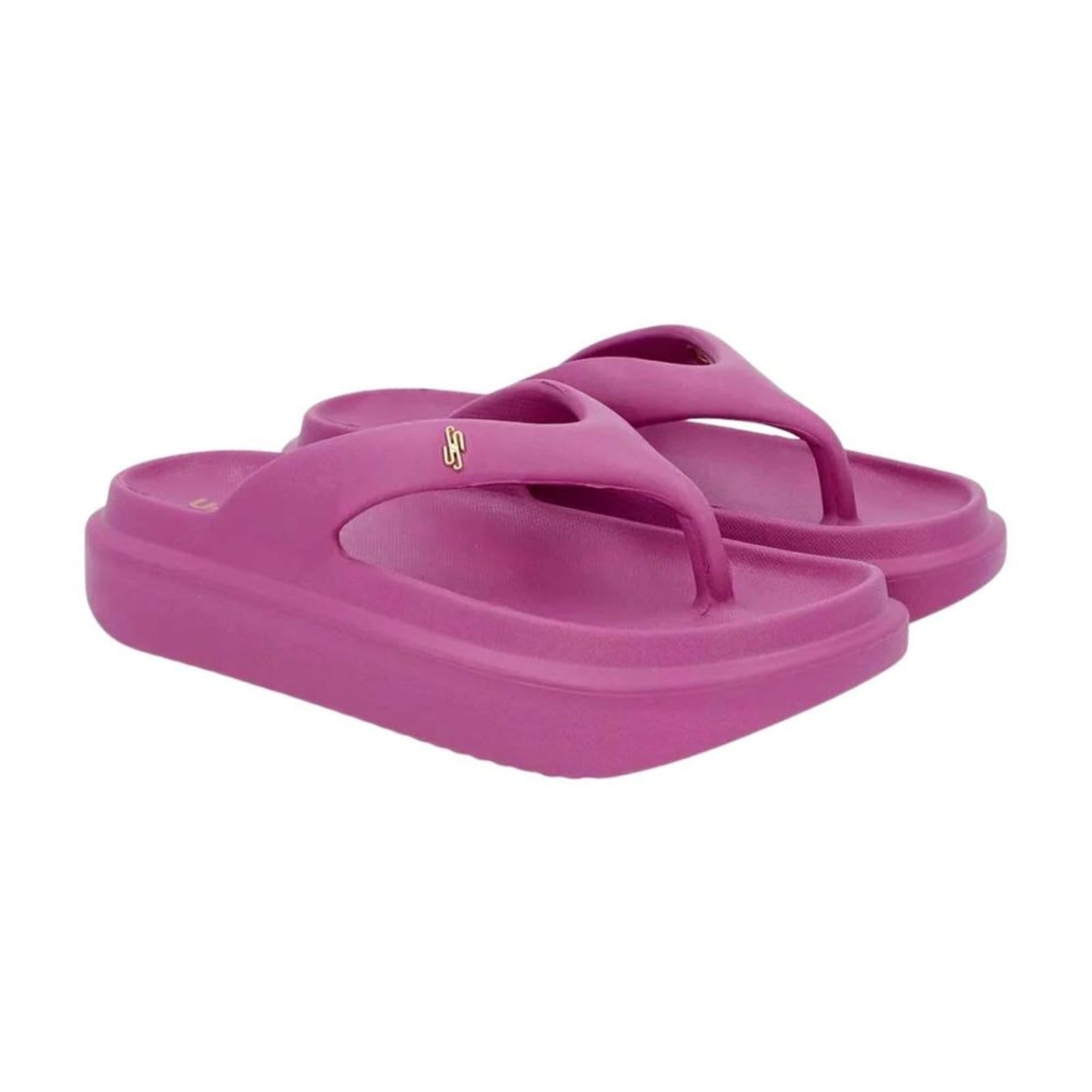 Vista 2 Chinelo Feminino Plataforma Poofy Dedo Usaflex Usaflex roxo