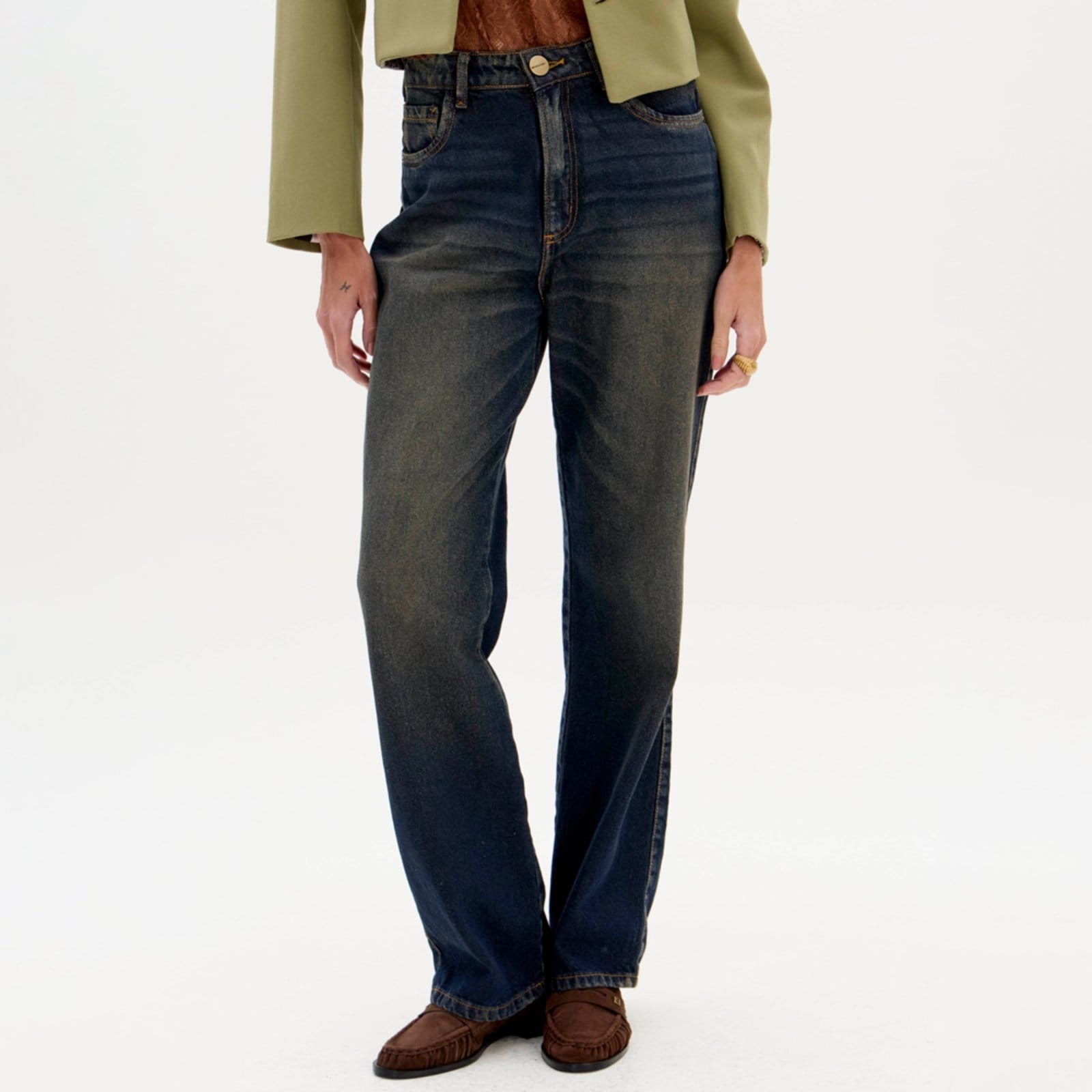 Calça Jeans Lança Perfume Reta Super High Ou26 Feminino