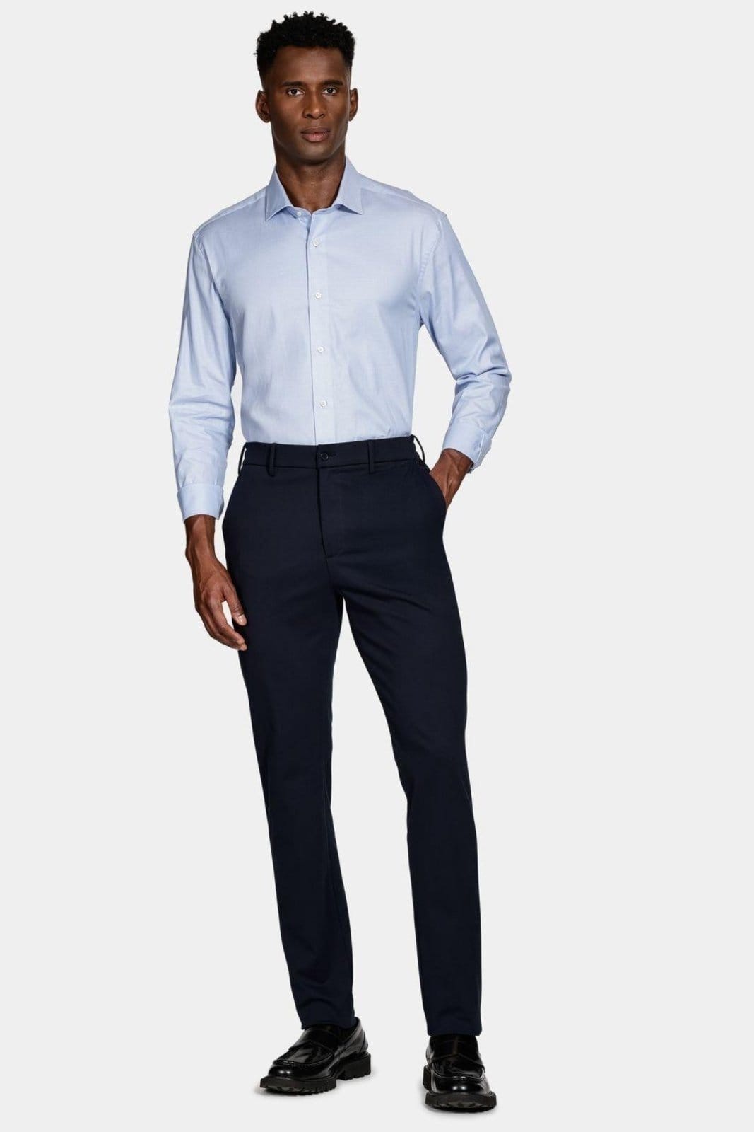 Vista 2 Camisa Aramis Manga Longa Maquinetada Stretch Aramis azul