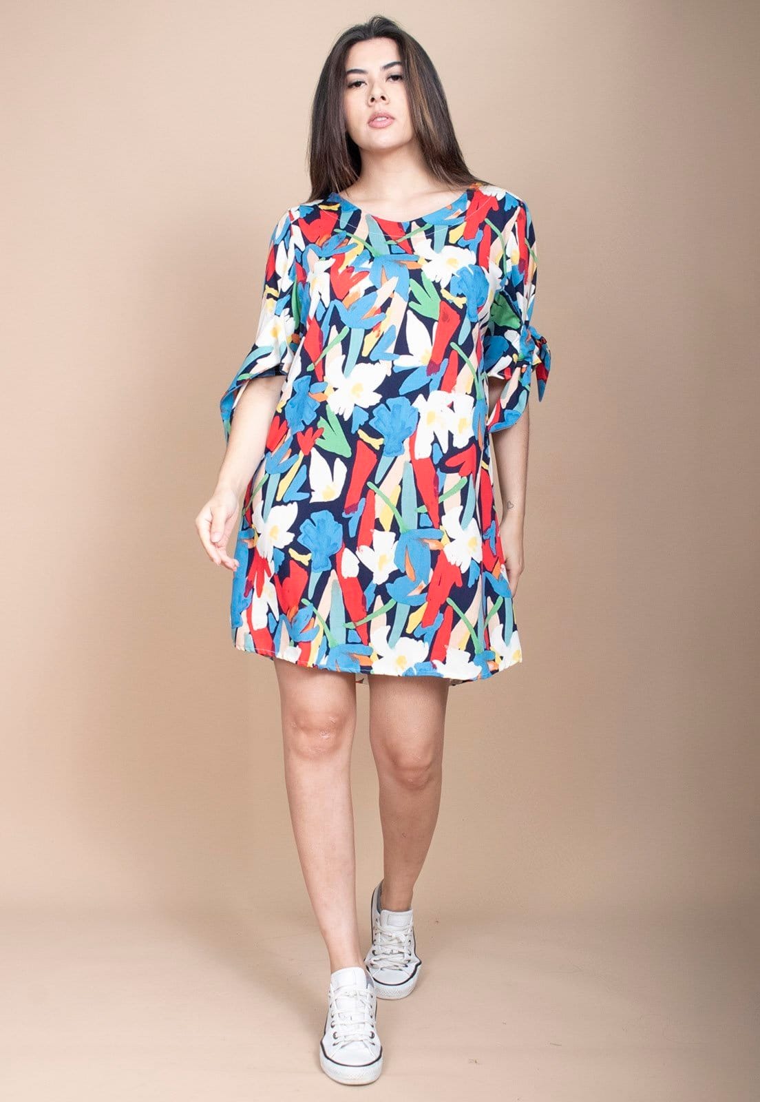 Vestido Curto Cabanafree Plano Estampa Floresce