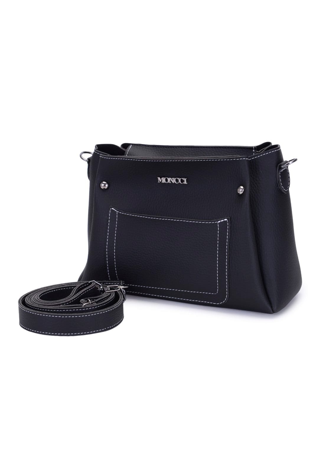 Bolsa Feminina Pequena Moncci Alça Trasversal com Detalhes Branco