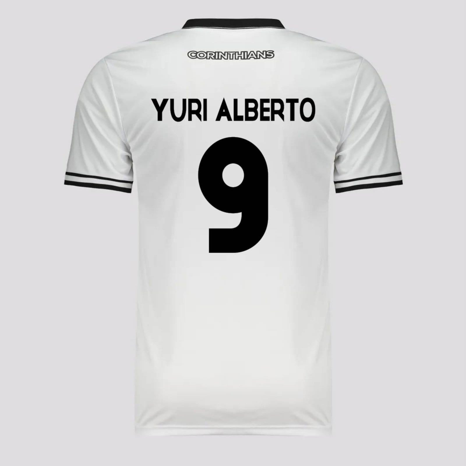 Camisa Corinthians Logo Branca 9 Yuri Alberto