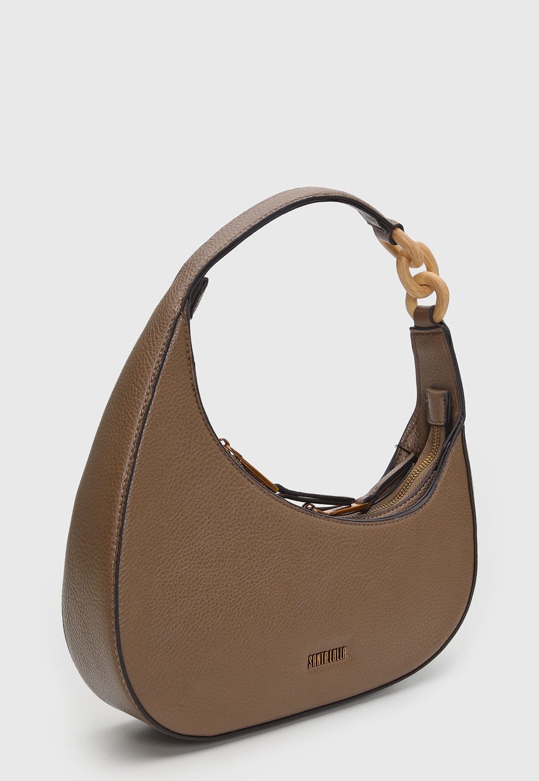 Vista 2 Bolsa Média Feminina Santa Lolla Meia-Lua Santa Lolla marrom