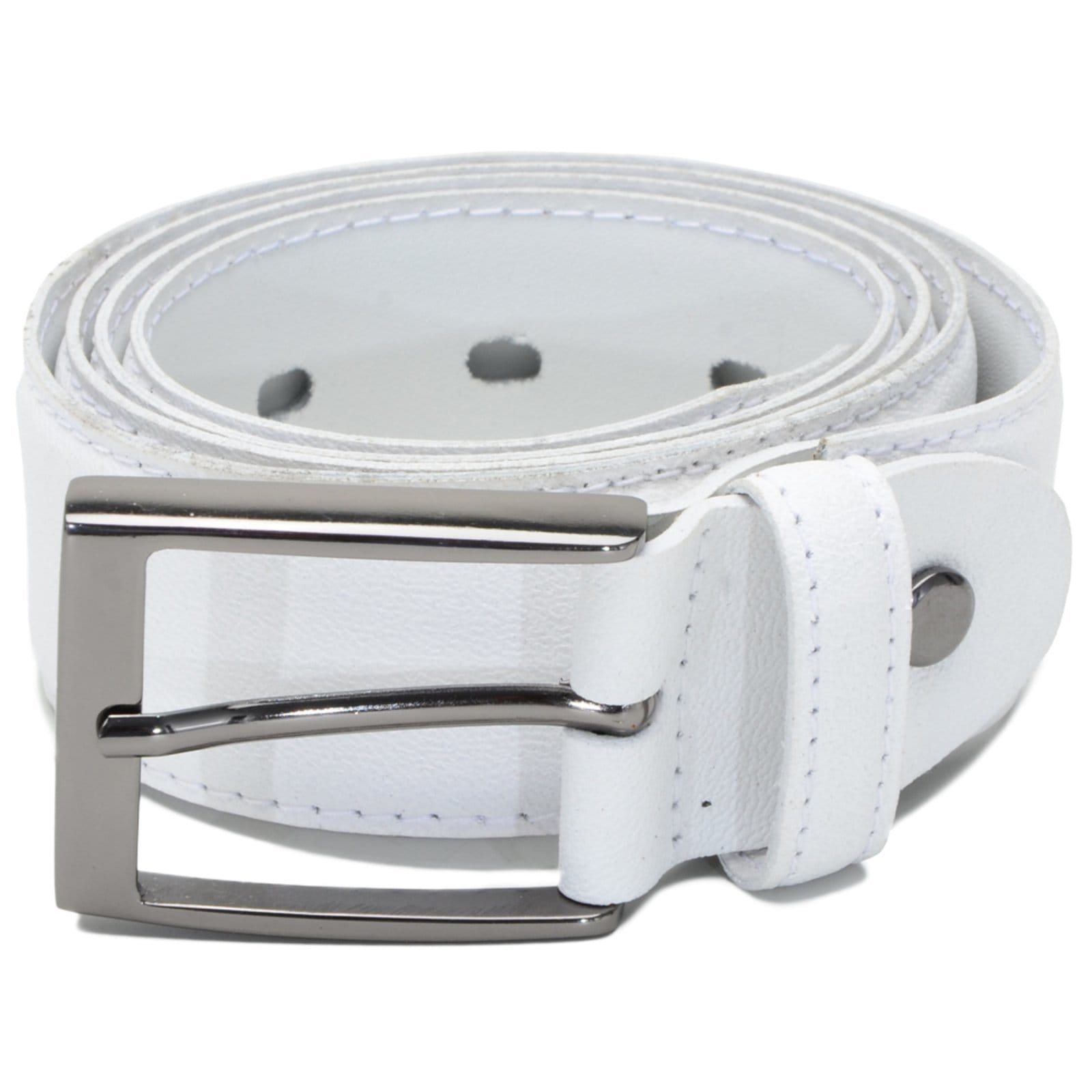 Cinto Social Couro Masculino Fivela Metal Prata Elegante