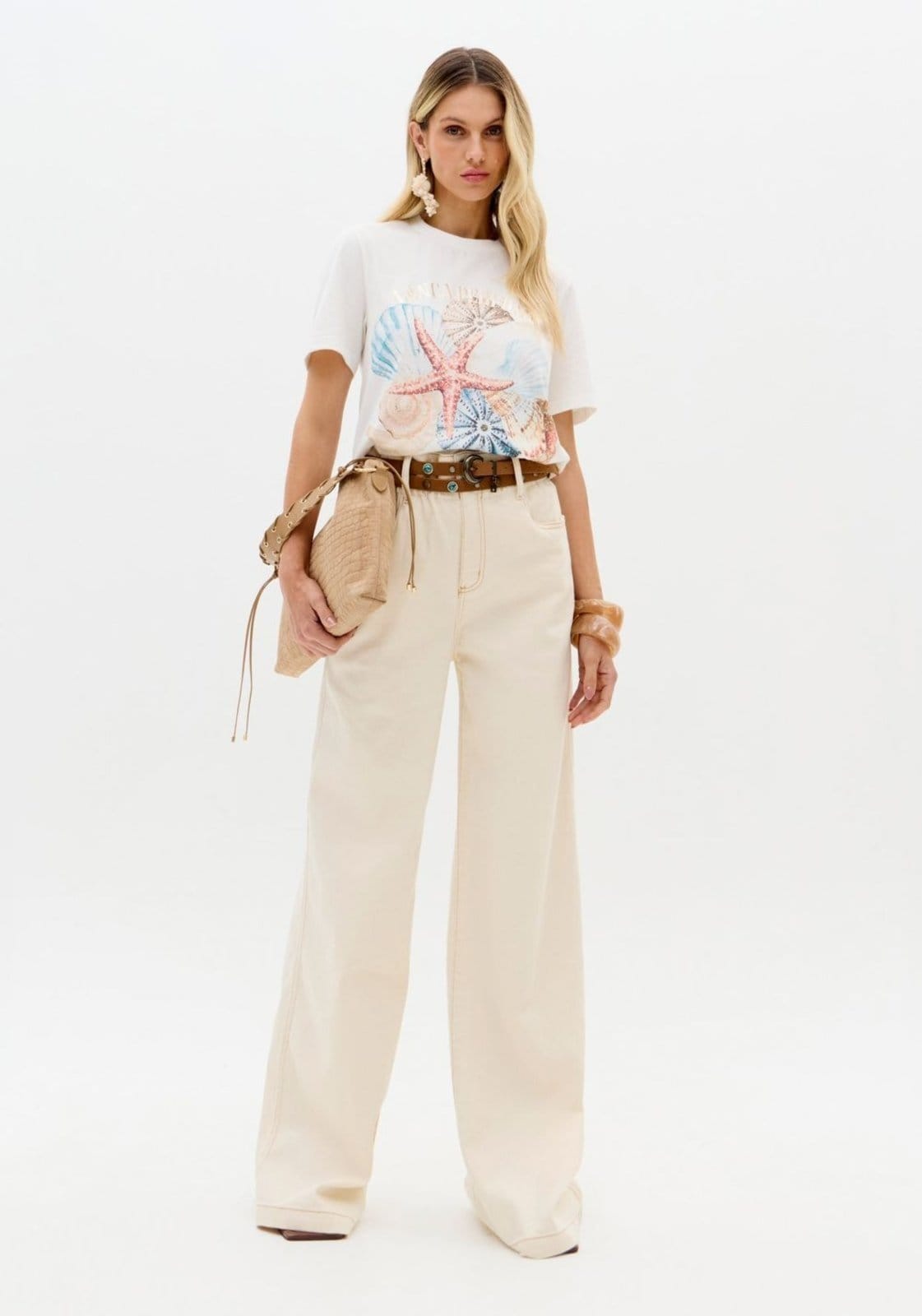 Calça Sarja Paper Bag Cintura Super Alta