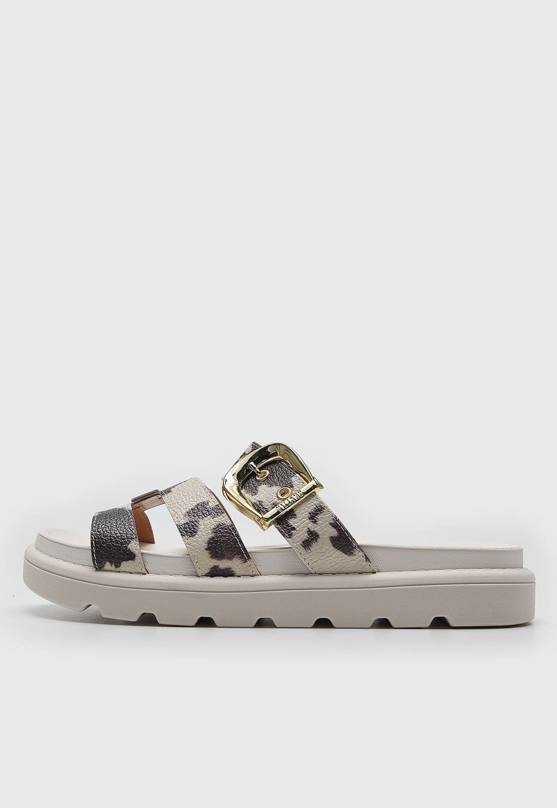 Rasteira Papete Vizzano Animal Print Off-White