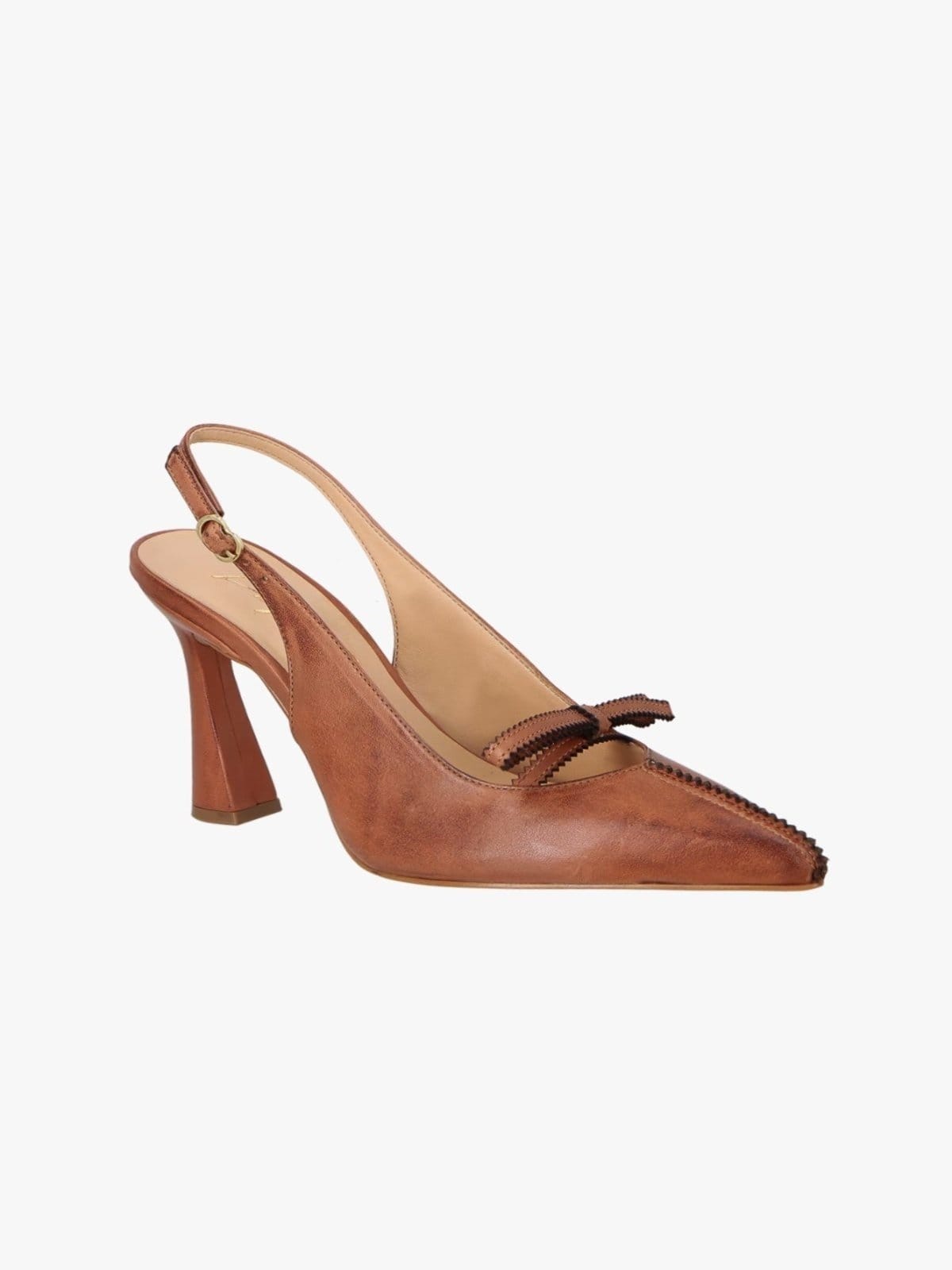 Scarpin Encerado Com Laço Frontal