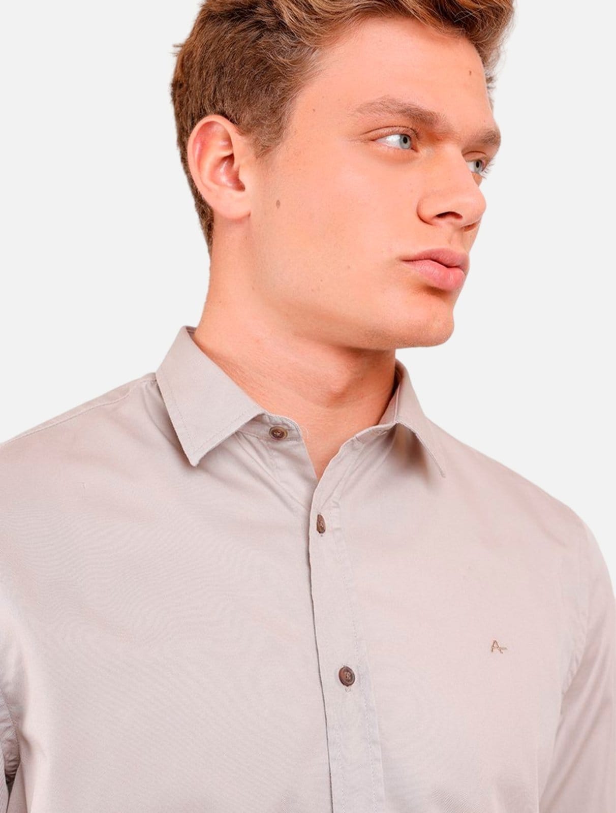 Vista 2 Camisa Aramis Slim Sarja Fio 40 Tinturada ML050239 Caqui Aramis cáqui caqui