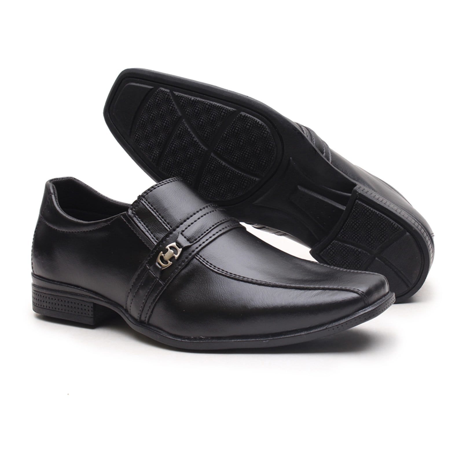 Vista 2 Sapato Social Masculino Com Metal Lateral Miletto preto