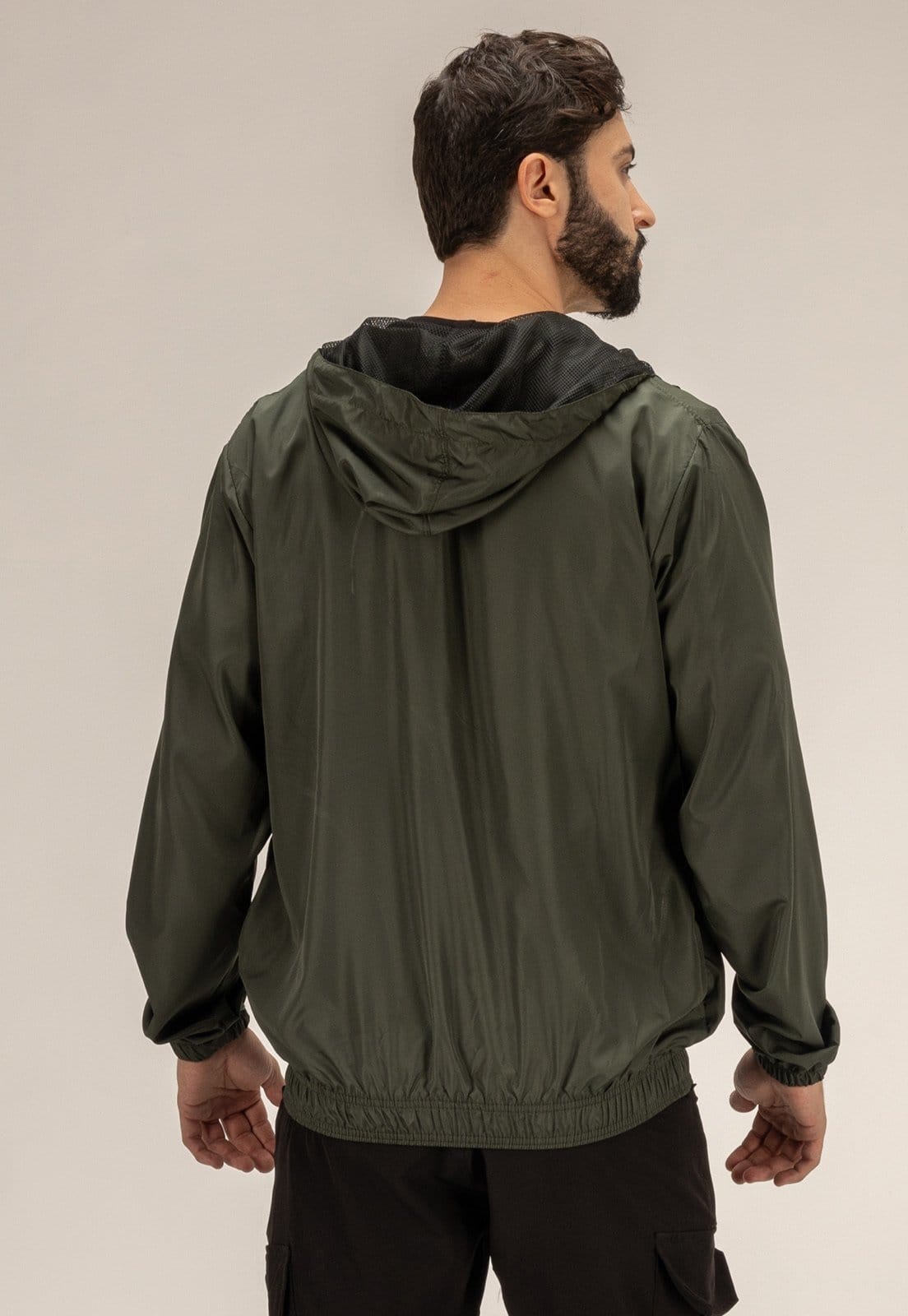 Vista 2 Blusa de Frio Corta Vento Esportiva Semi Impermeável Masculino Escuro Dulk verde/verde militar verde
