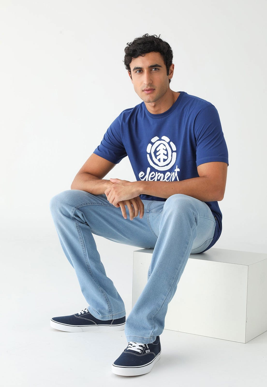 Vista principal Calça Jeans Element Reta Essentials Light Element azul