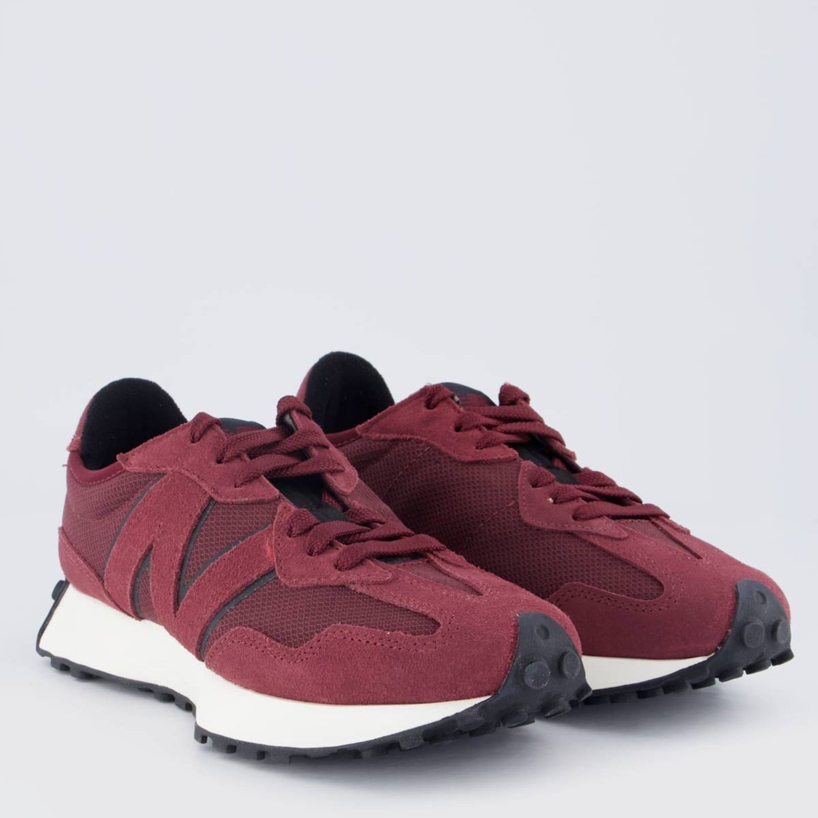 Vista 2 Tênis New Balance 327 V1 Feminino Bordô New Balance vermelho