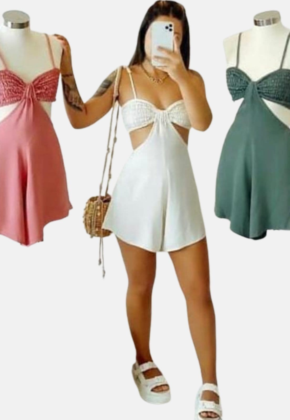 Vista 2 Macaquinho Summer Body Alcinha Pessego Summer Body rosa